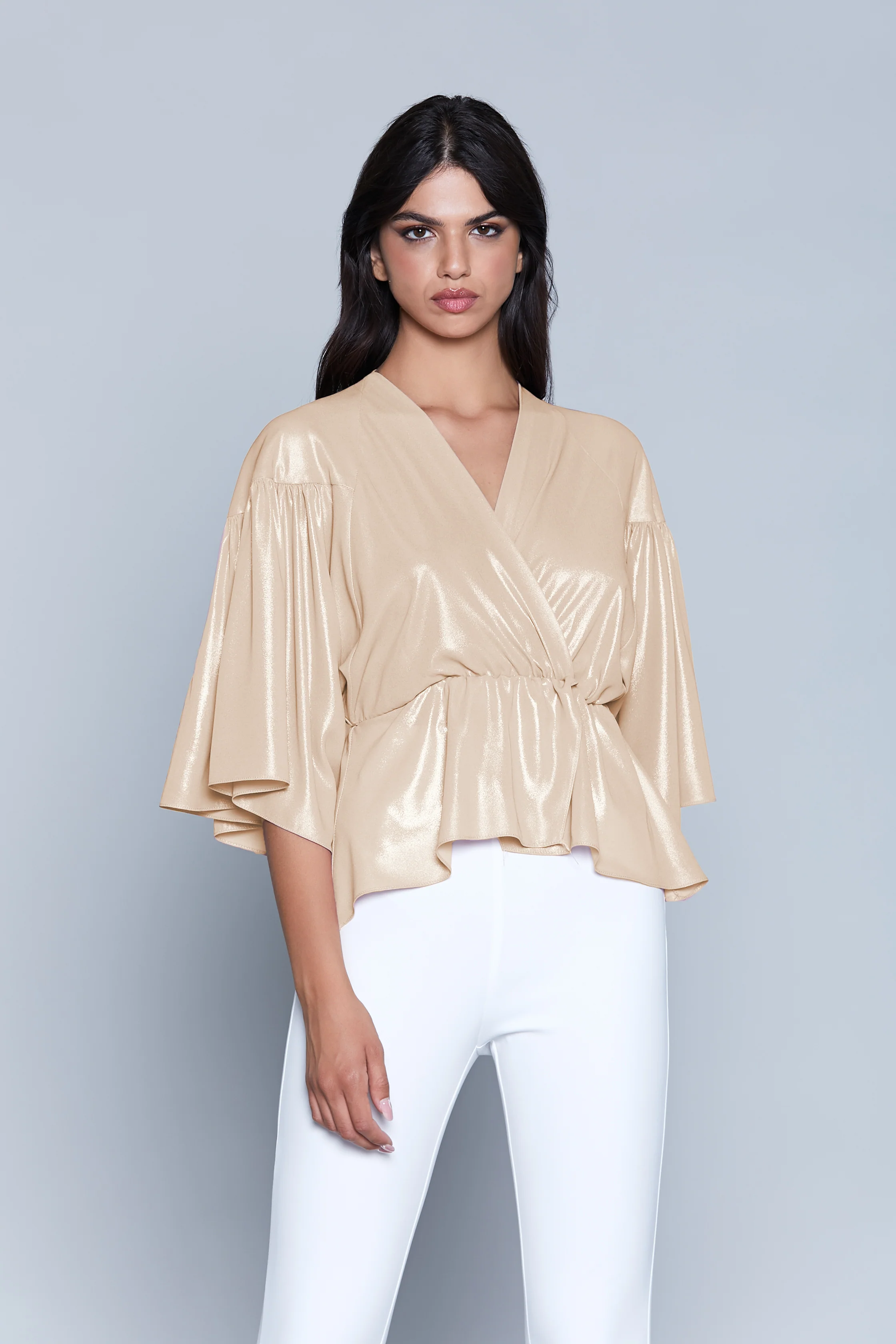 Blusa CAMA M.3/4 kimono scollo incrocio più arriccio vita - Image 5