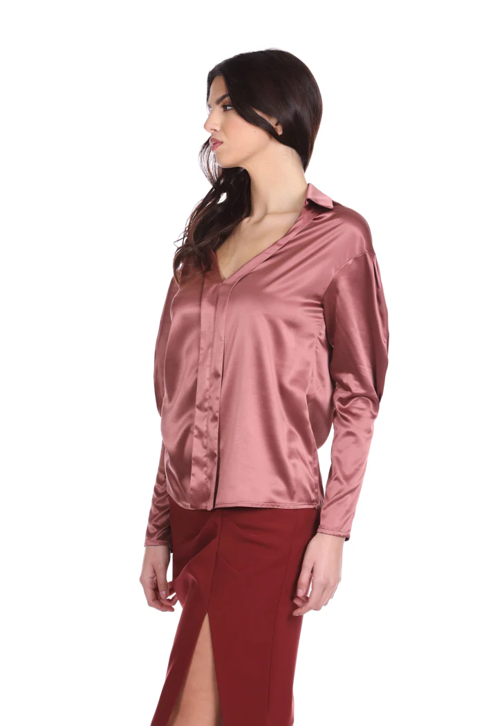 Blusa CRUSETTYN manica lunga con pinces più finta abbotonatura - Image 6