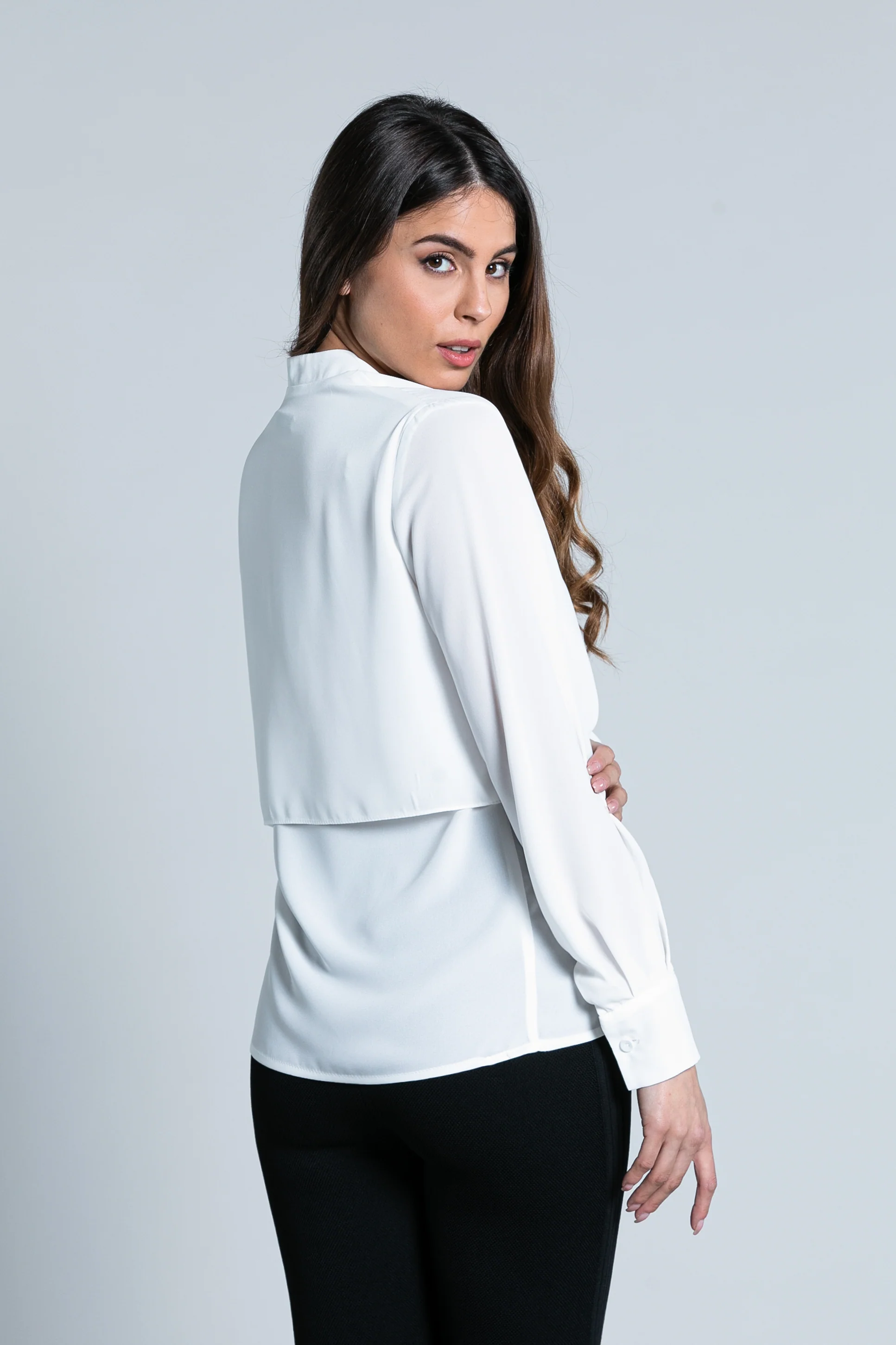 Blusa LADIO manica lunga scollo v con pannello - Image 3