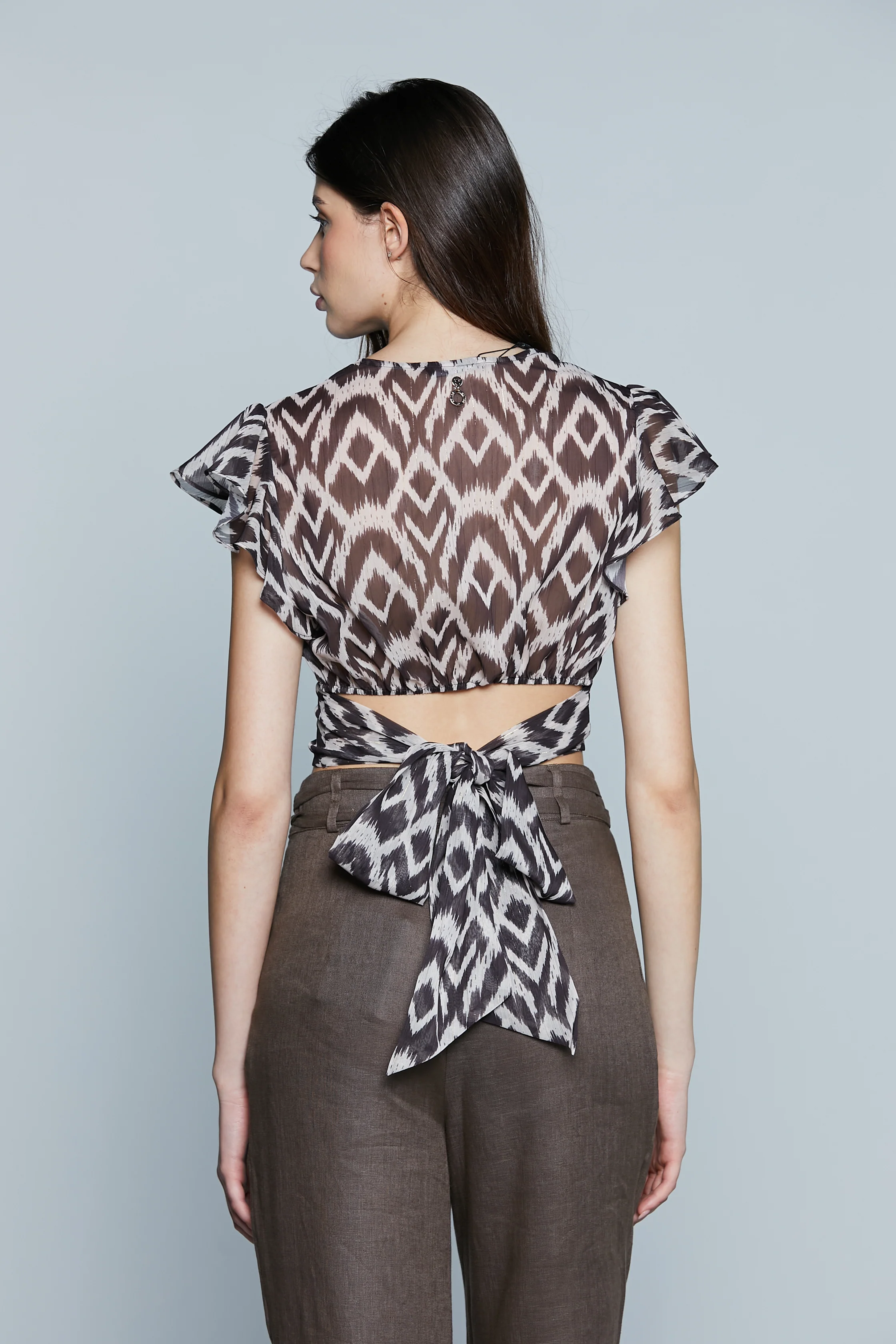 Blusa SAMA_A Corta M/M Rouches Sc.Incr. più Fusciacca più Arricci F.Etnica più Lurex - Image 3