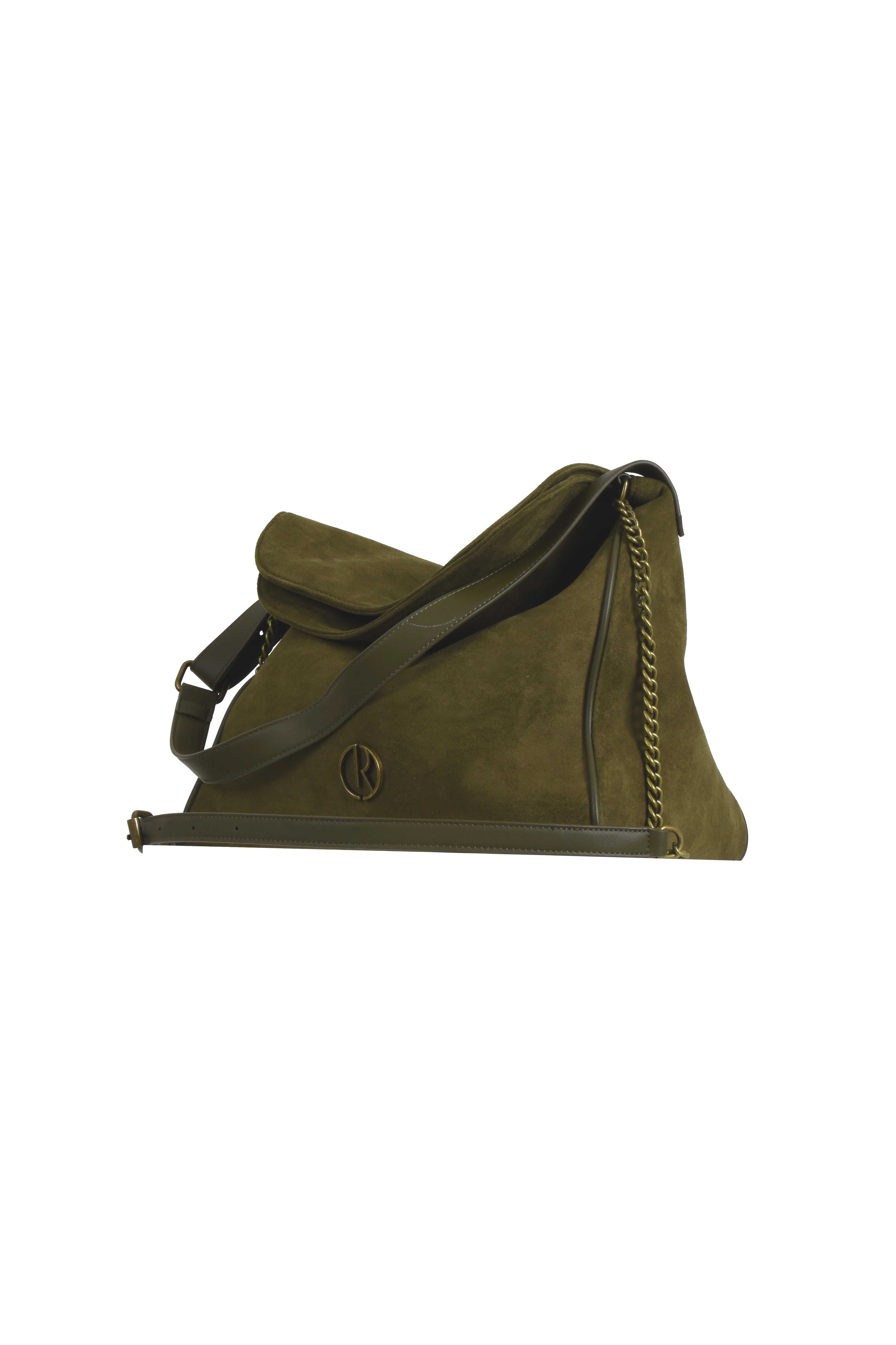 Borsa BAGGHY 1 Manico più Tracolla Catena con Logo Ecopelle Scamosciata - Image 2