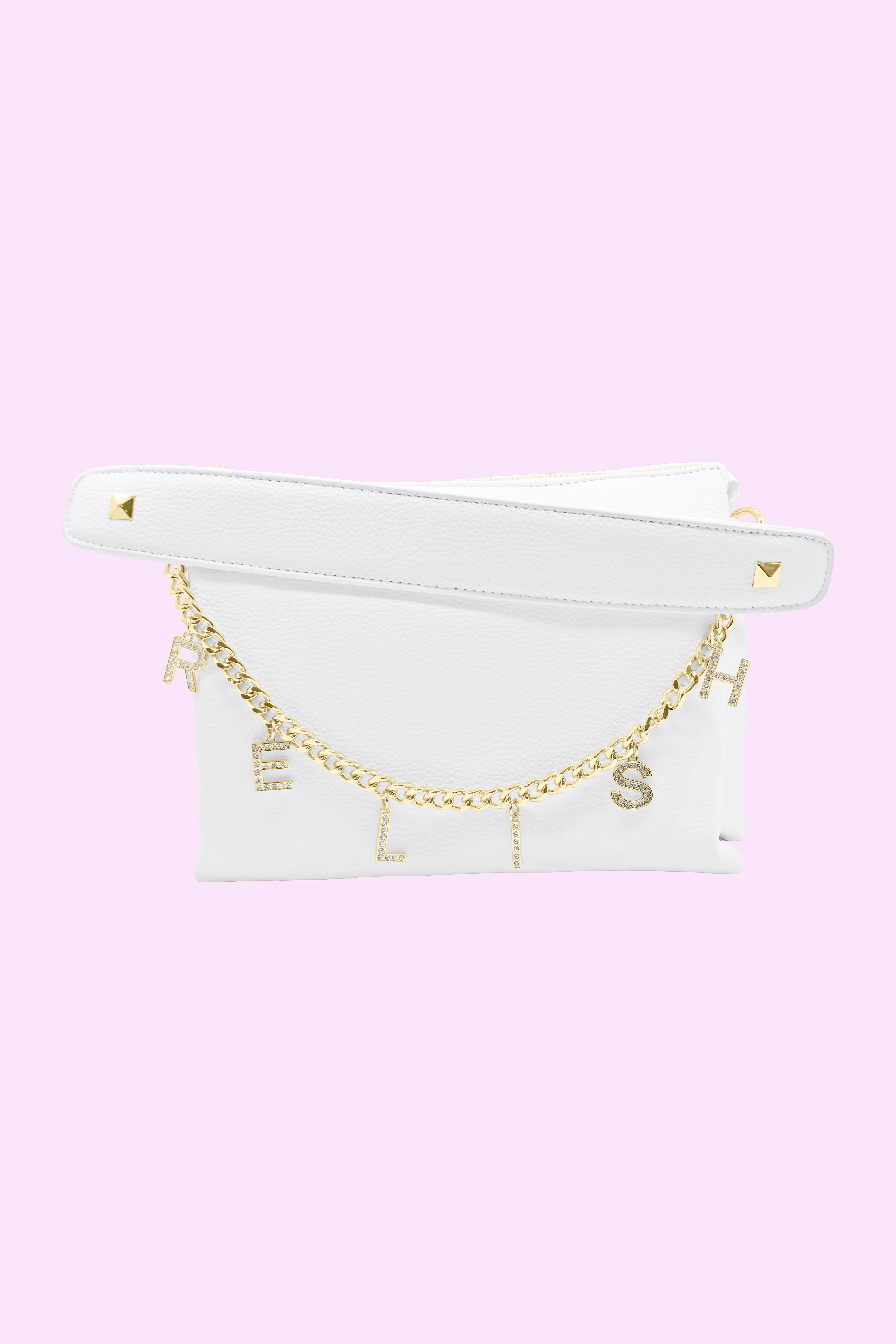 borsa FOX 1 manico più zip con catena più ciondoli logo ecopelle martellata - Image 2