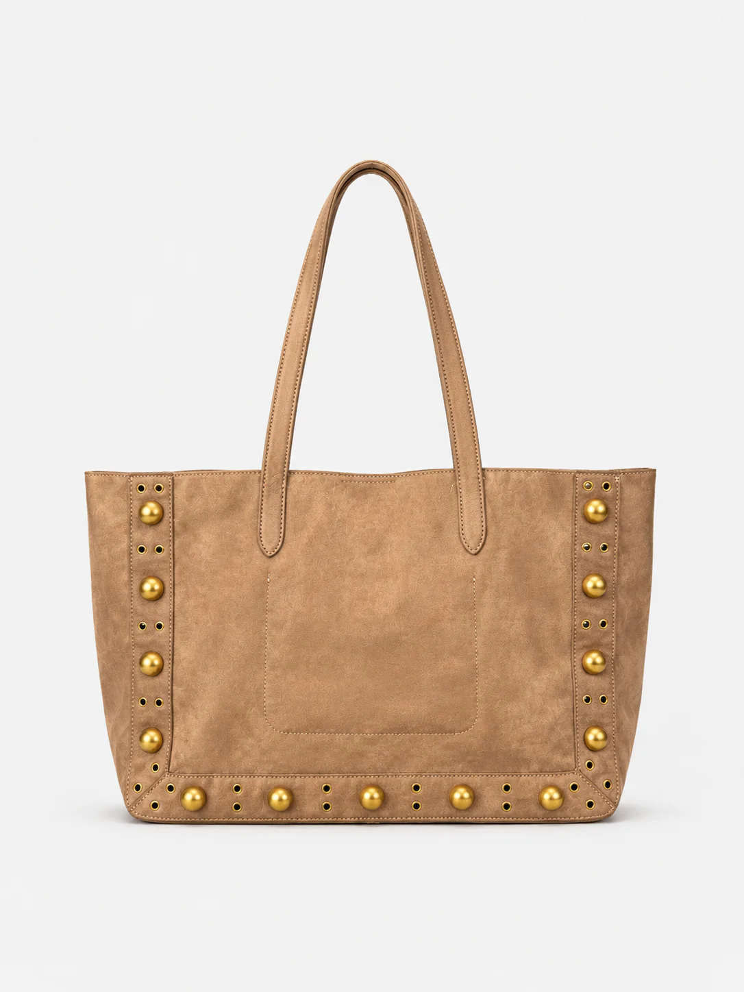 Borsa HARUKA due manici con snap più borchie più occhielli più logo eco-camoscio - Image 3