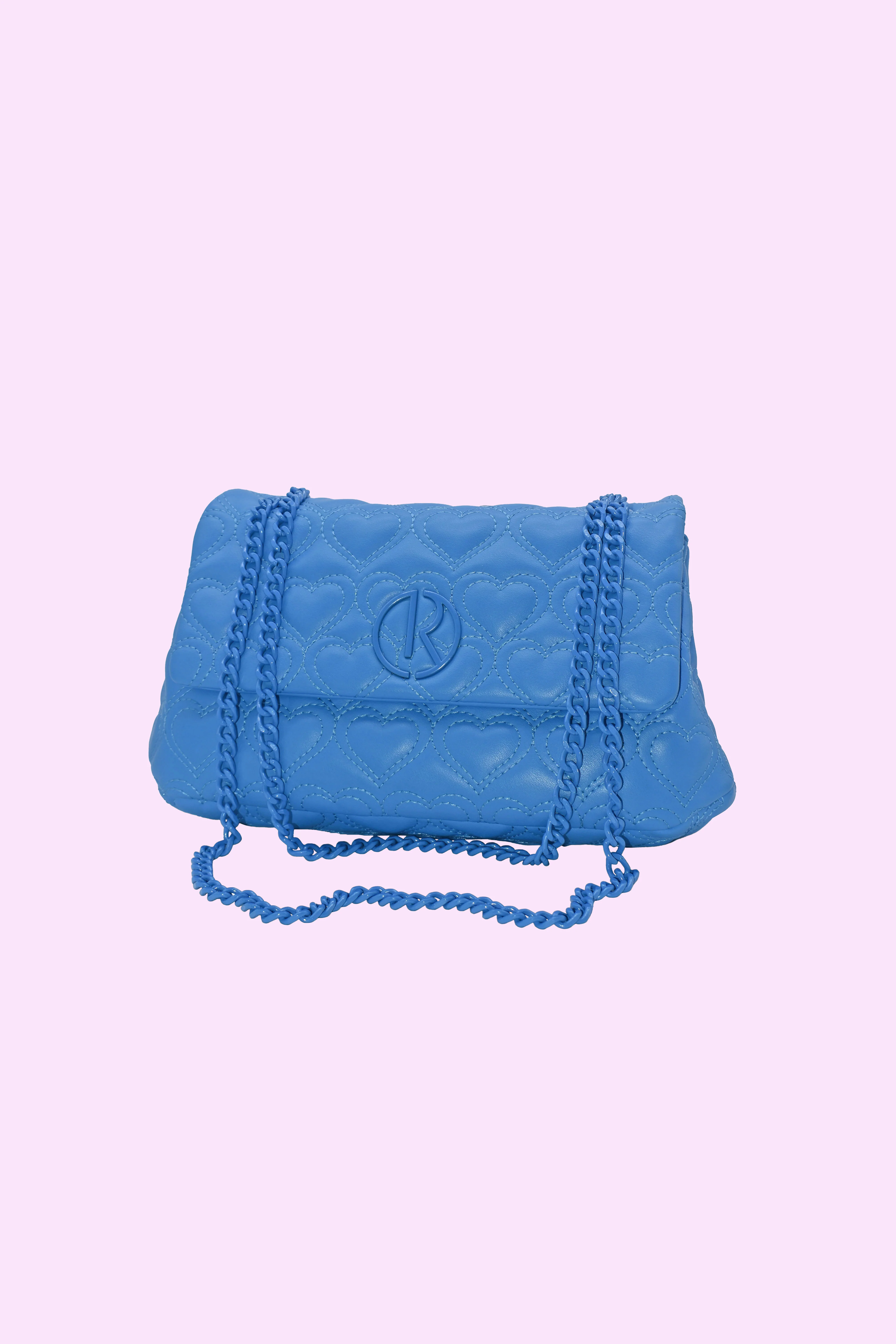 Borsa HEART con catena più trapunta doppia cucitura cuore più logo - Image 2