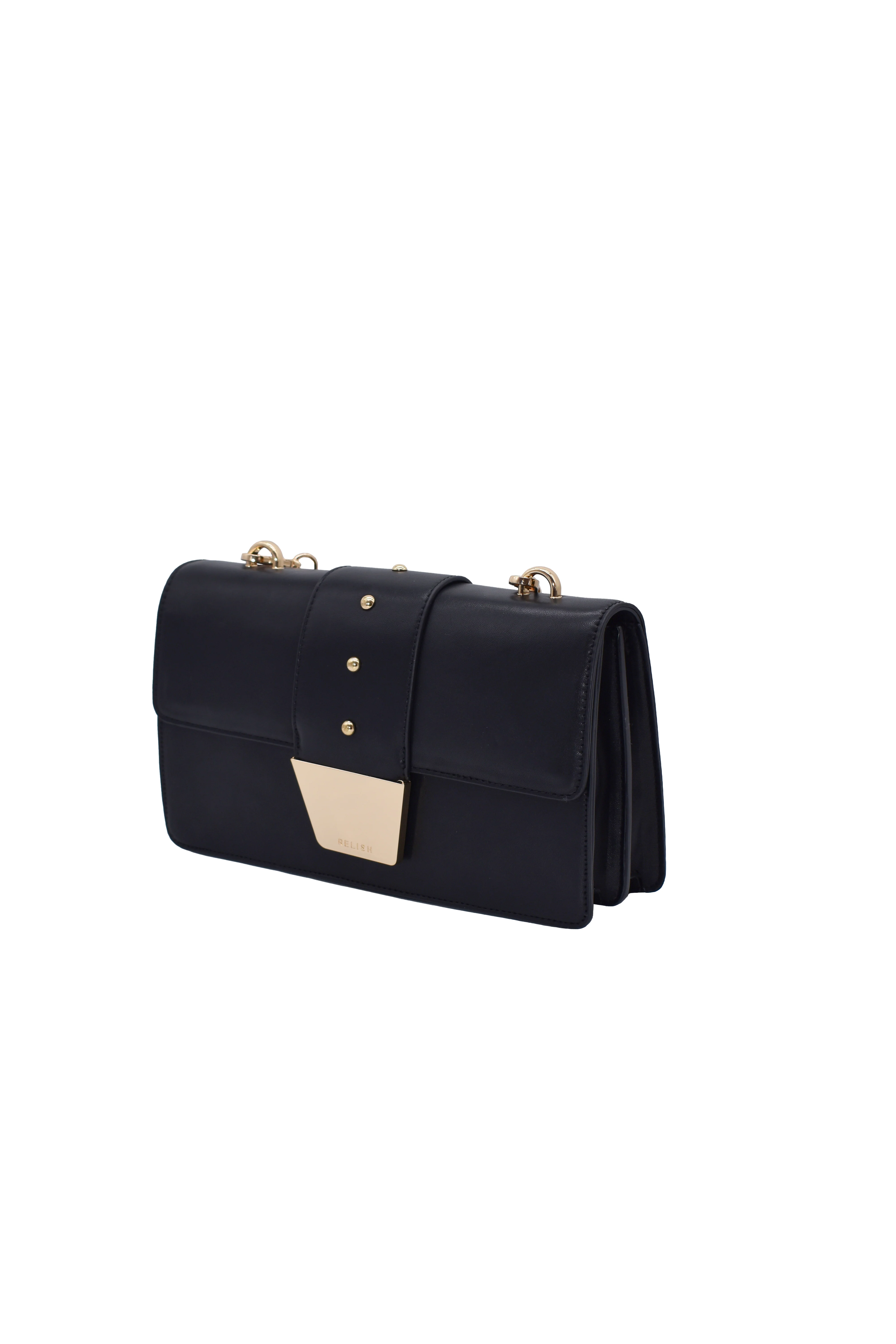 Borsa SAMUELE con tracolla catena più borchie più placca logo ecopelle - Image 2
