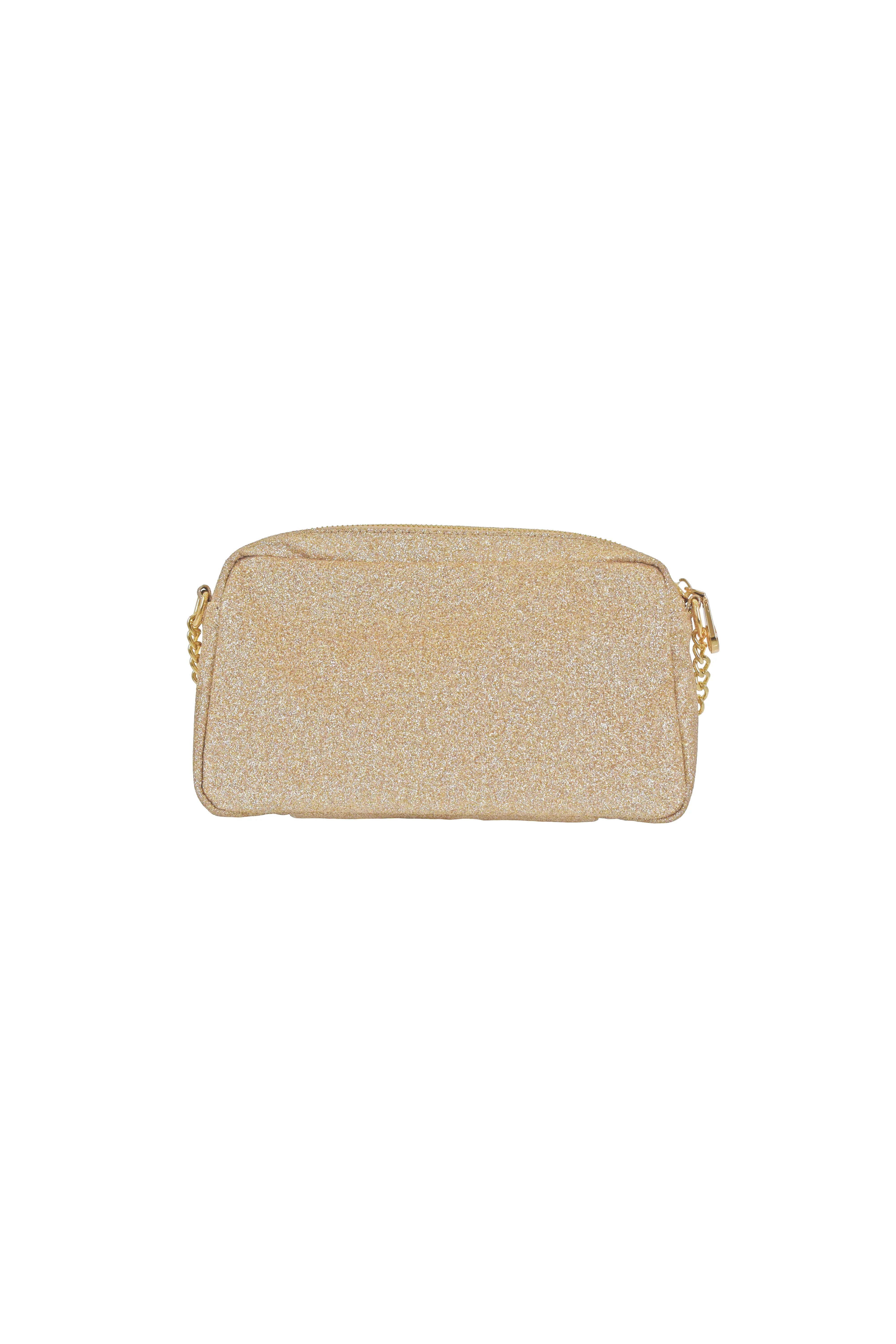 Borsa SEPOI con Tracolla Catena più Zip Trapuntata Glitter con Borchie più Logo Ecop - Image 3