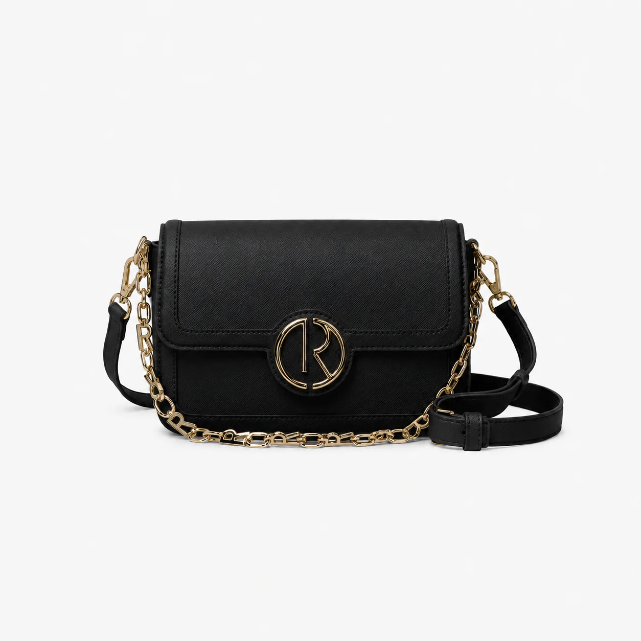 Borsa YUKI in ecopelle con manico catena più tracolla più logo - Image 3