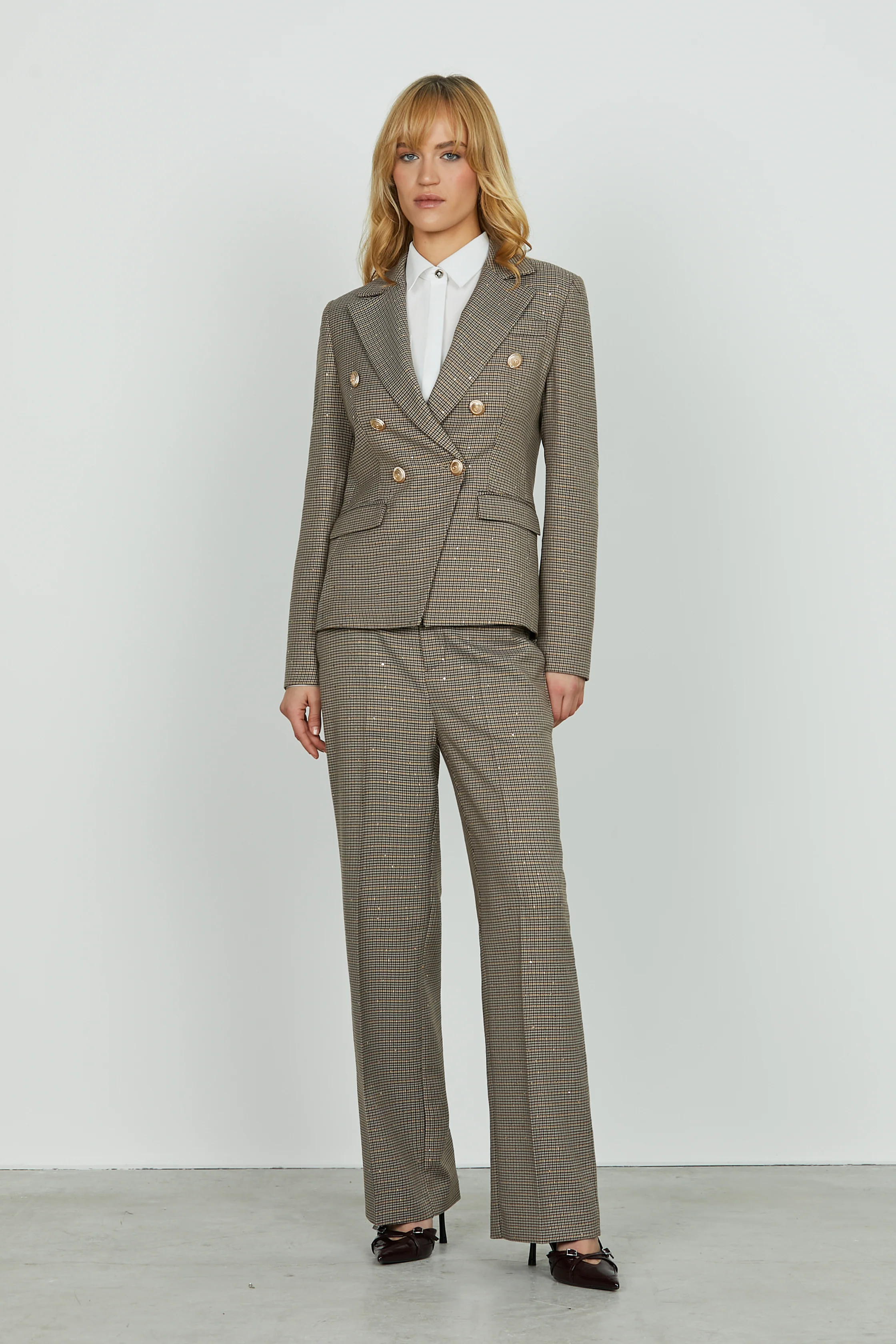 Camicia JUWELL manica lunga con tasche con strass più borchie più patte - Image 5