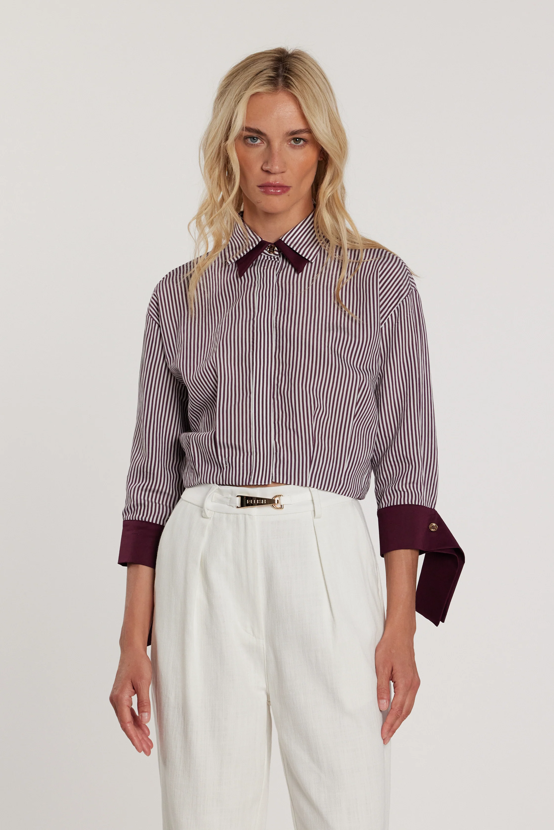 Camicia MAJADAR corta maniche tre quarti con polso volant più doppio colletto più apertura sulla schiena