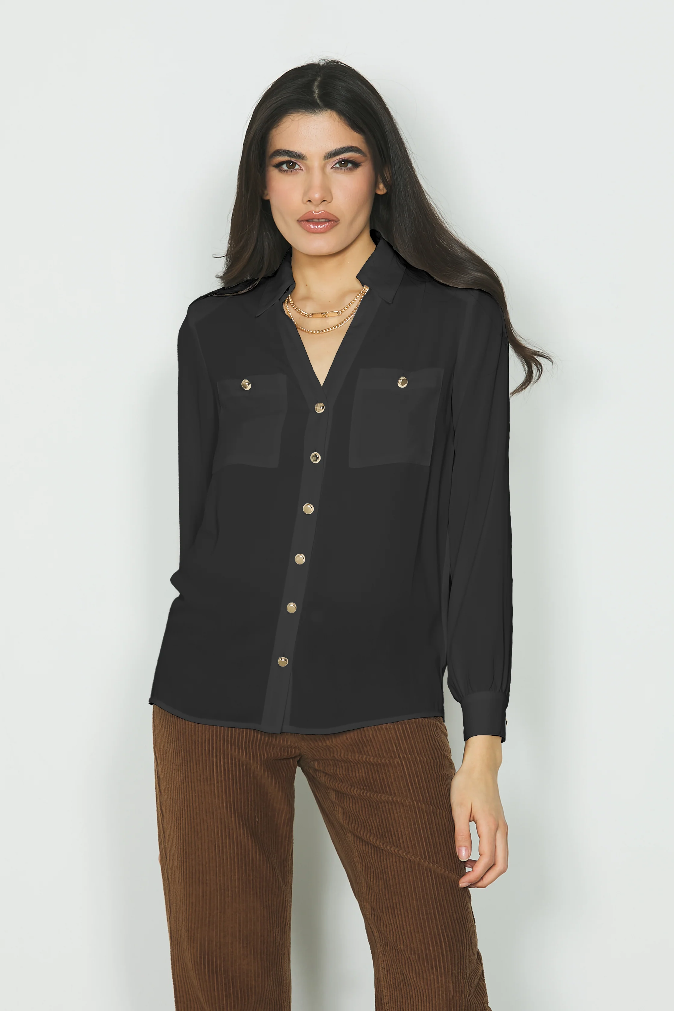 Camicia SUGILLITE_A manica lunga con collana più tasche - Image 6