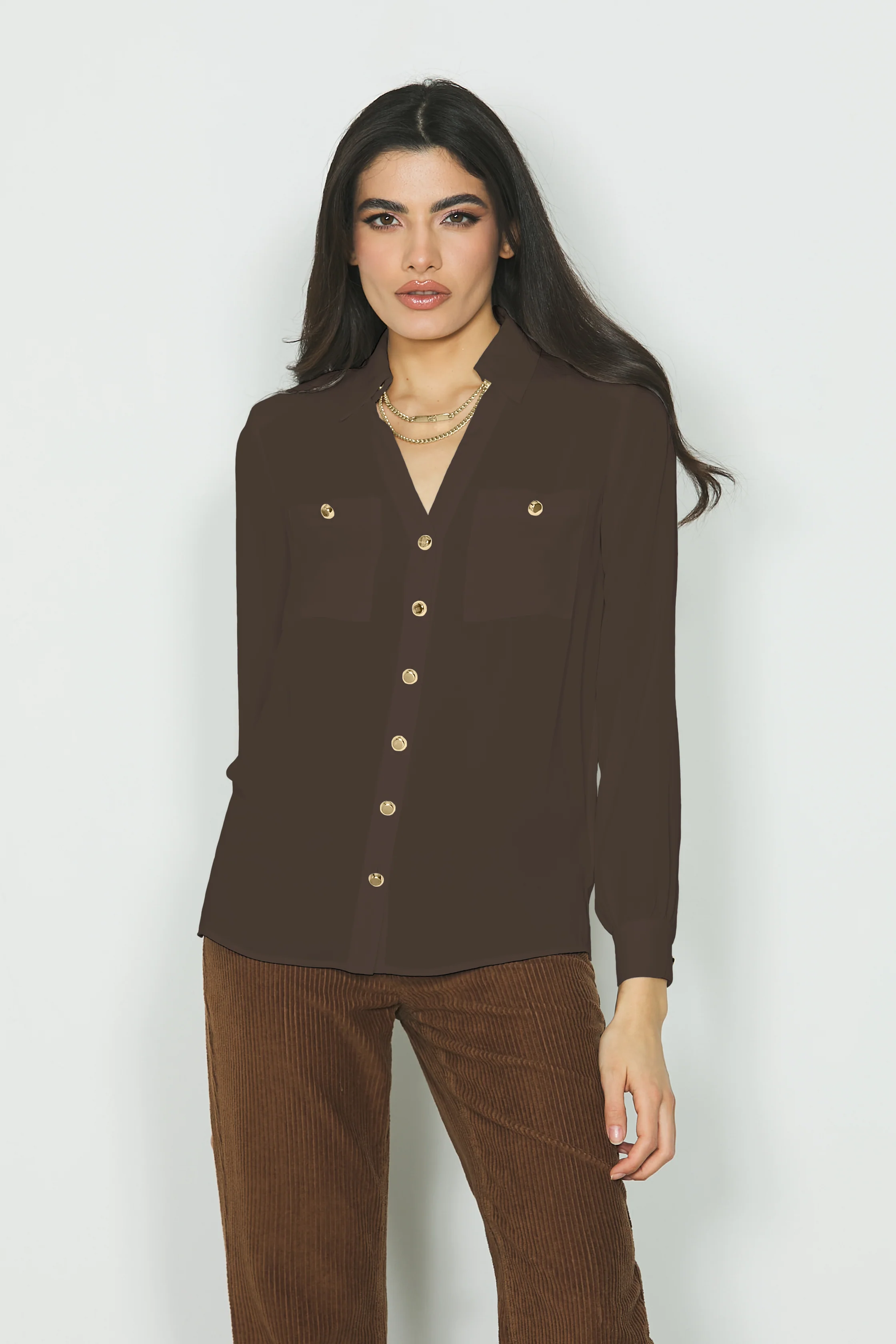 Camicia SUGILLITE_A manica lunga con collana più tasche - Image 8