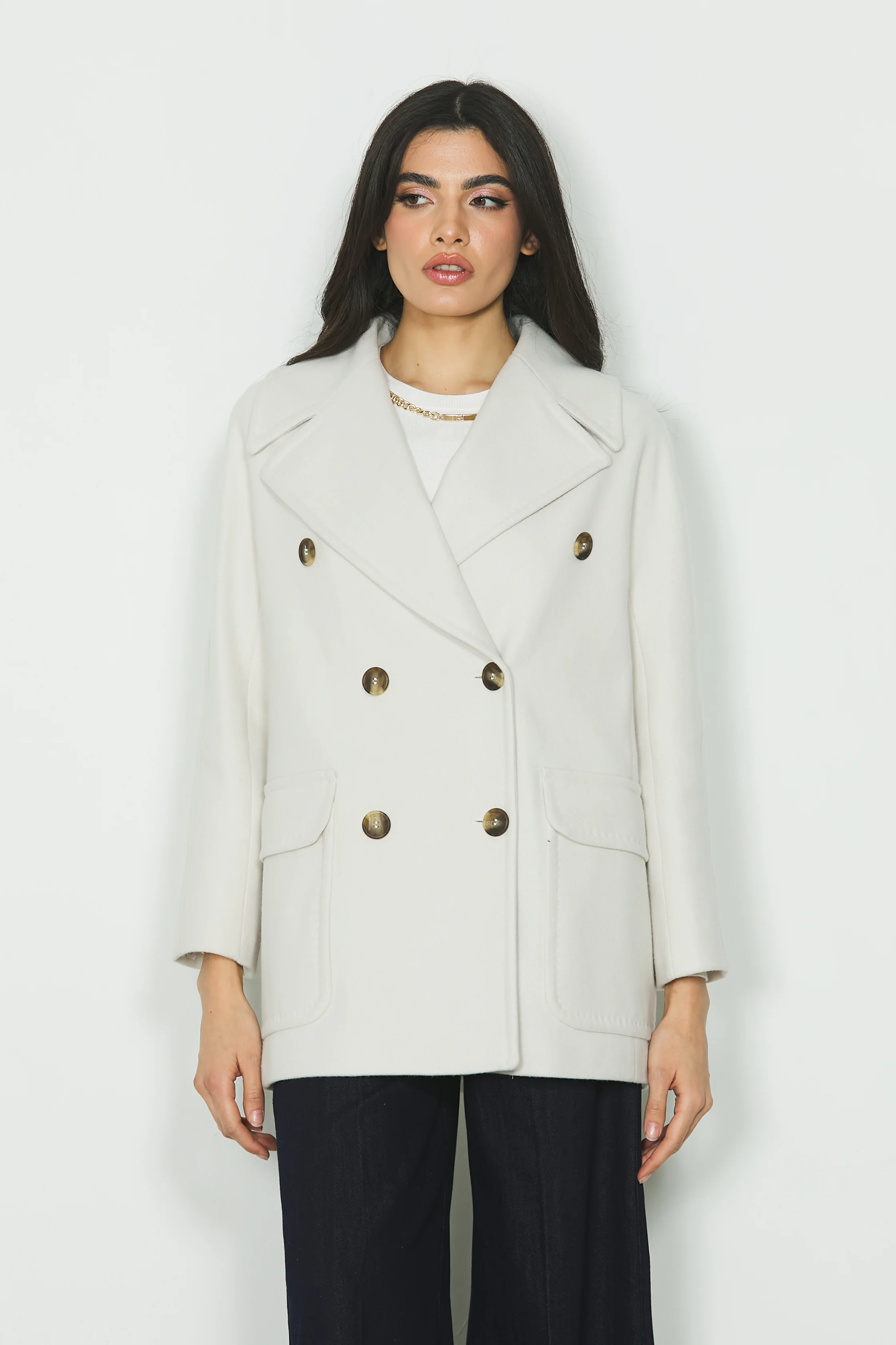 Cappotto CARLOTTE manica lunga raglan doppio petto