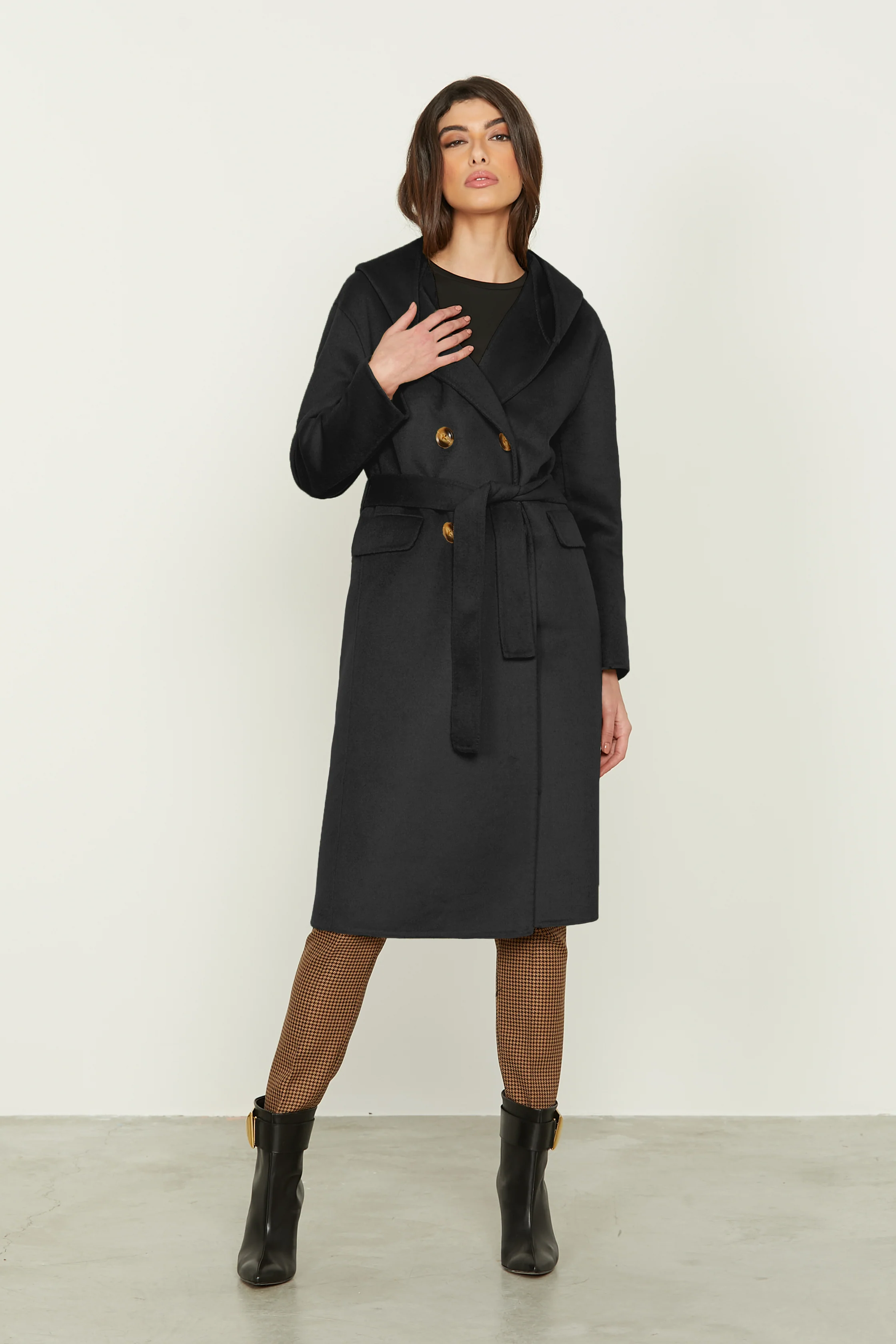 Cappotto CONAN lungo manica lunga doppio petto con tasche più patte più cappuccio sfoderato - Image 6