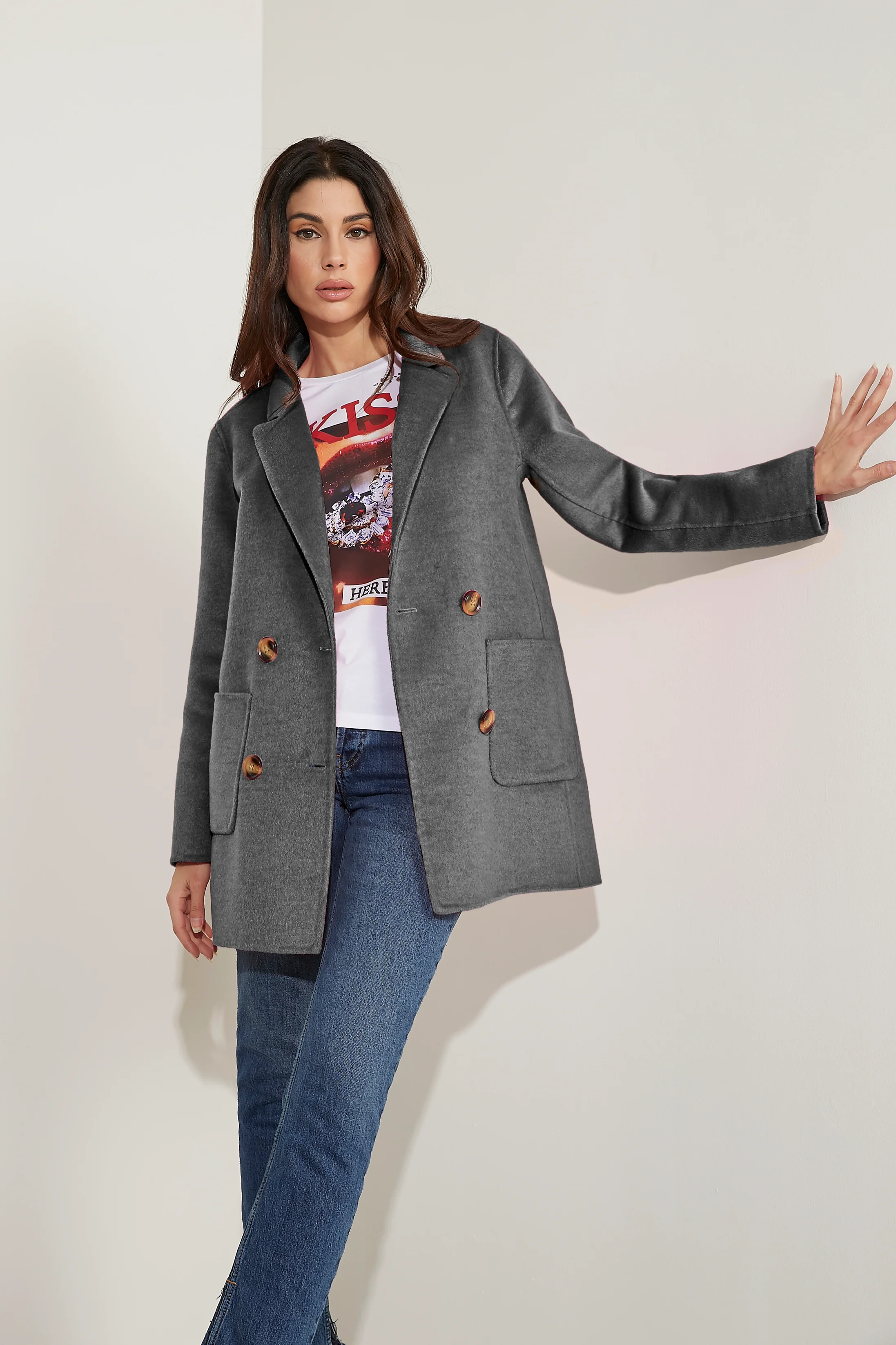 Cappotto GASCAR manica lunga doppio petto con tasche toppa sfoderato - Image 6