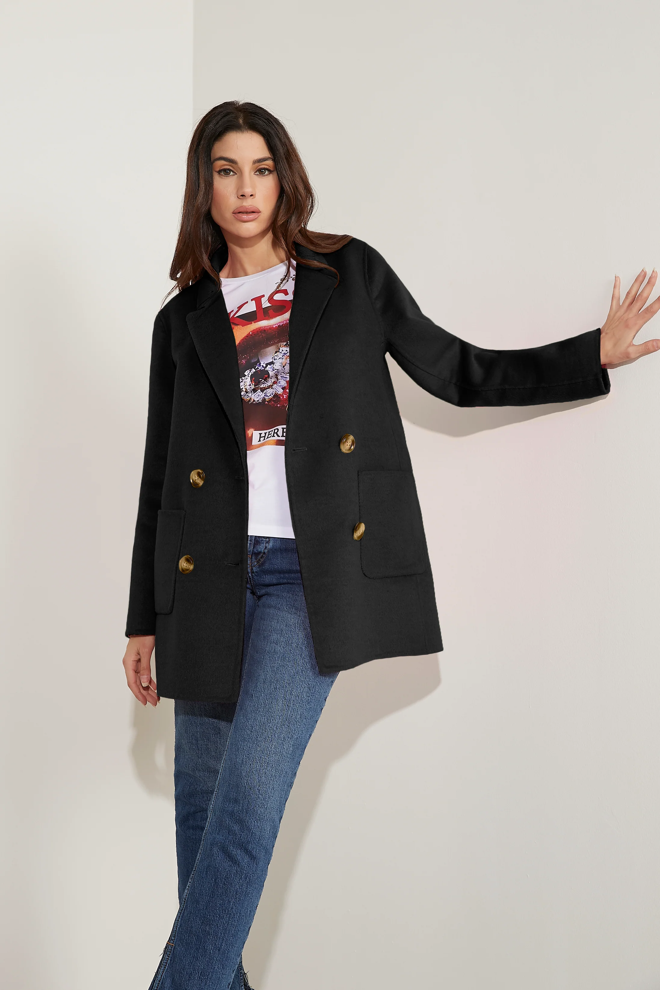 Cappotto GASCAR manica lunga doppio petto con tasche toppa sfoderato - Image 7