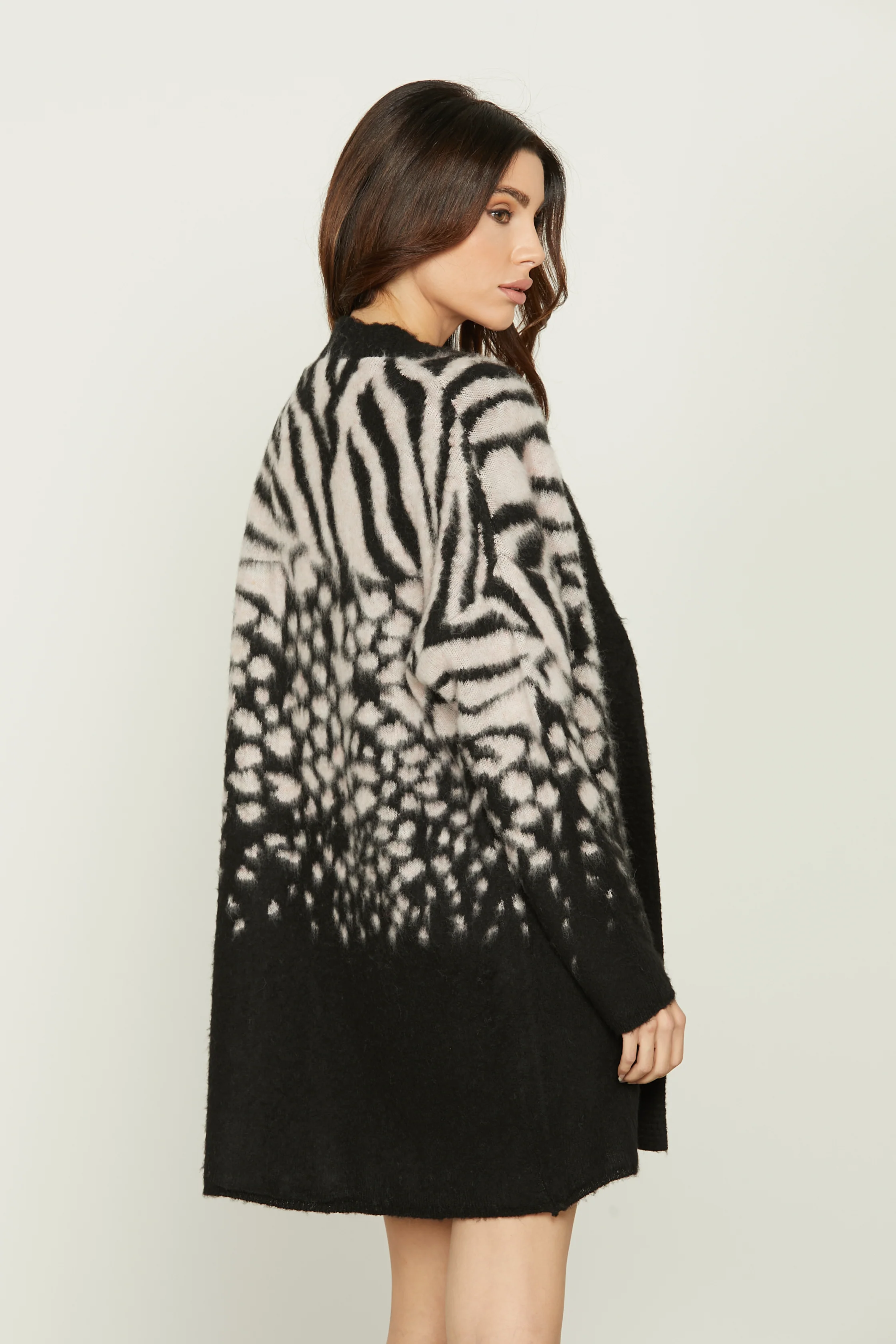 Cardigan BROAD manica lunga jacquard maculato - Image 5