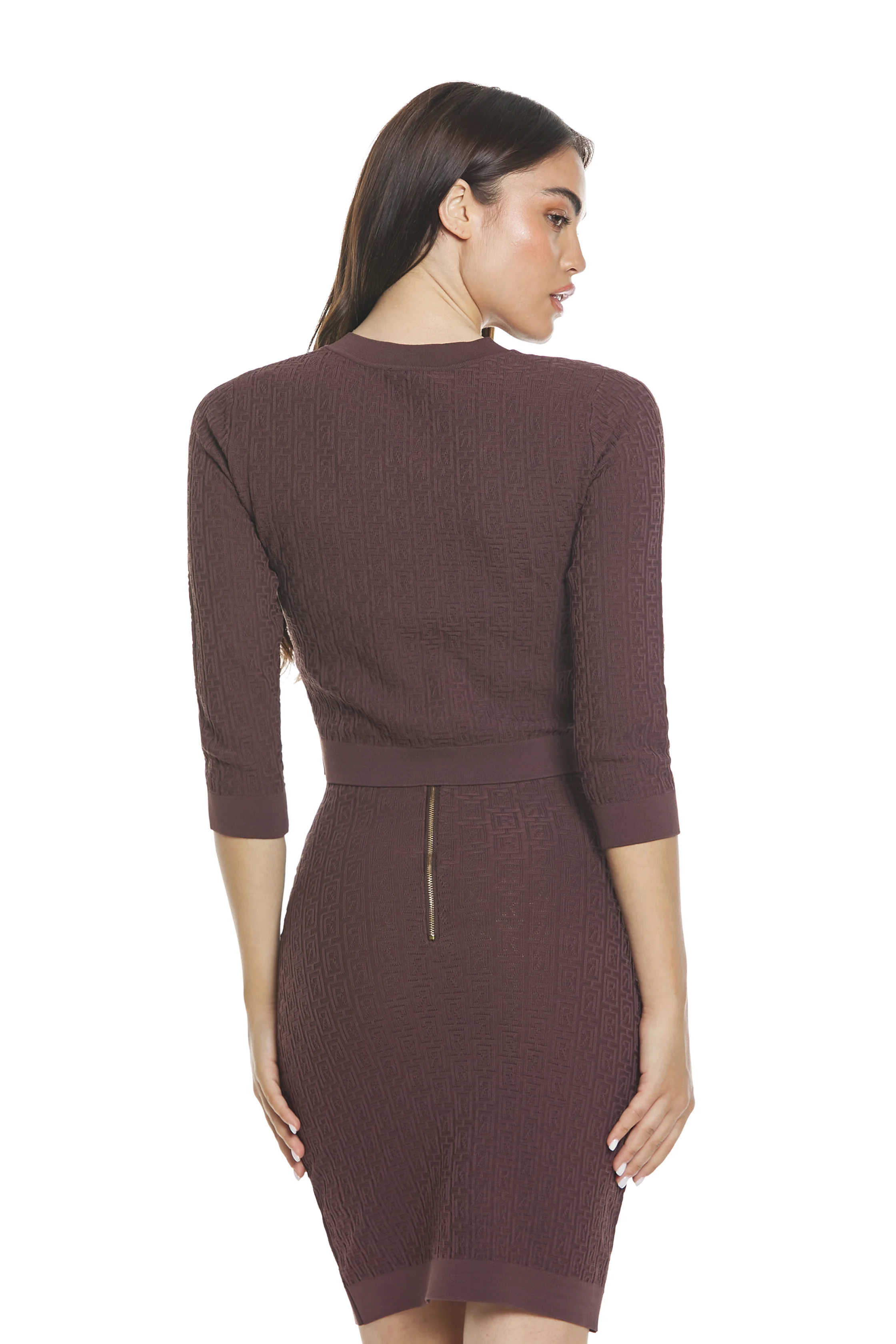 Cardigan MUSCHIATA manica lunga con zip più patte più bottoni jacquard logo - Image 4