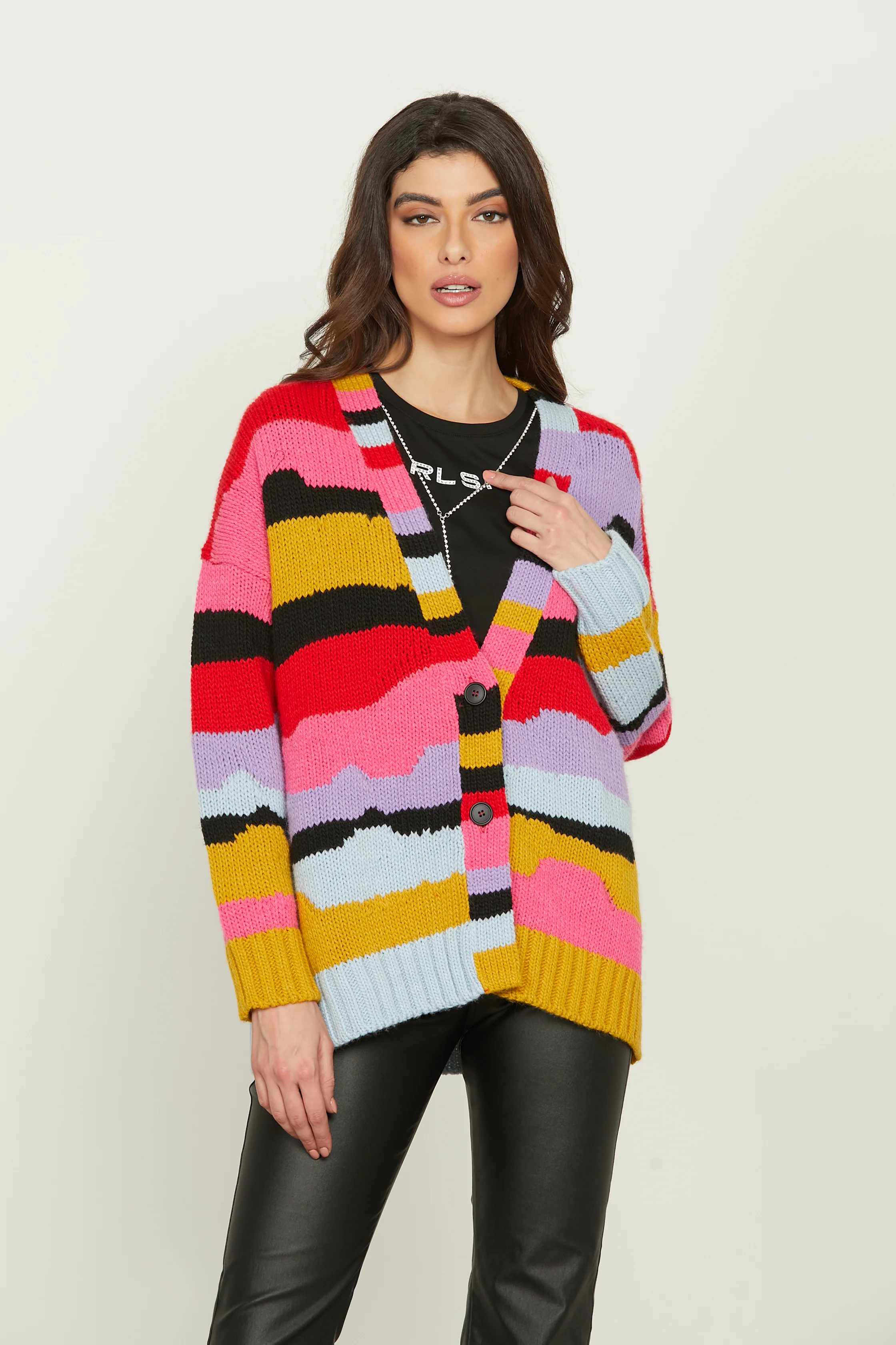 Cardigan TADEA manica lunga over multicolor - Image 2