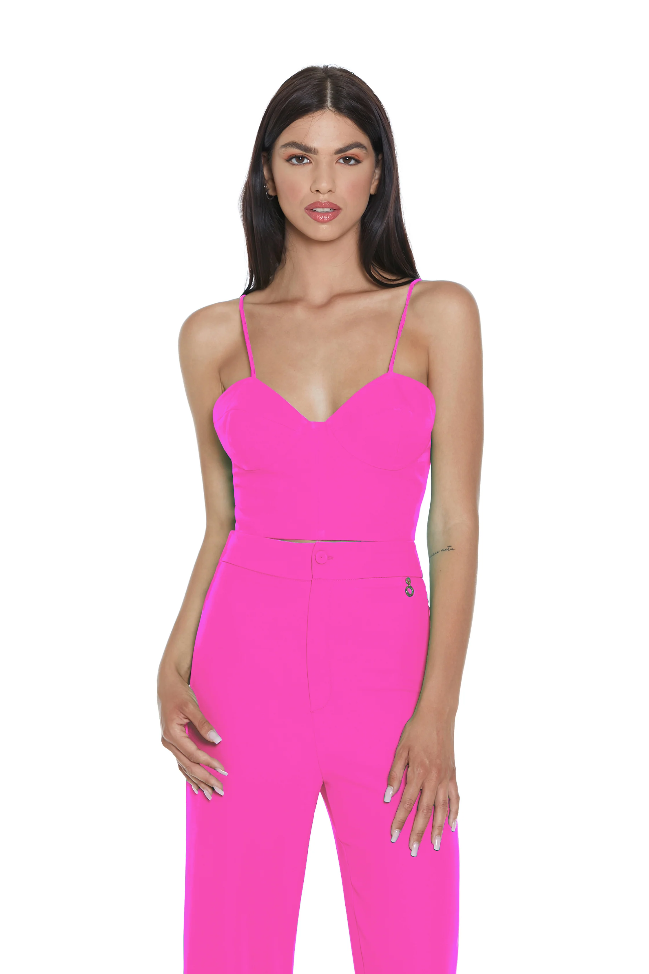 Crop-top MIO con spalline scollo cuore più zip - Image 4