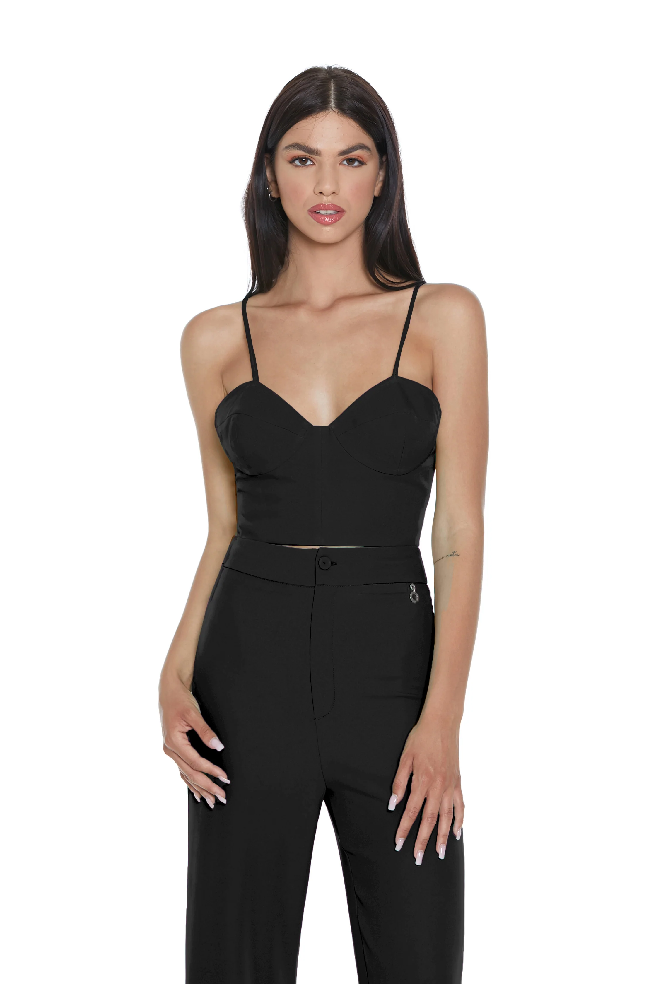Crop-top MIO con spalline scollo cuore più zip - Image 6