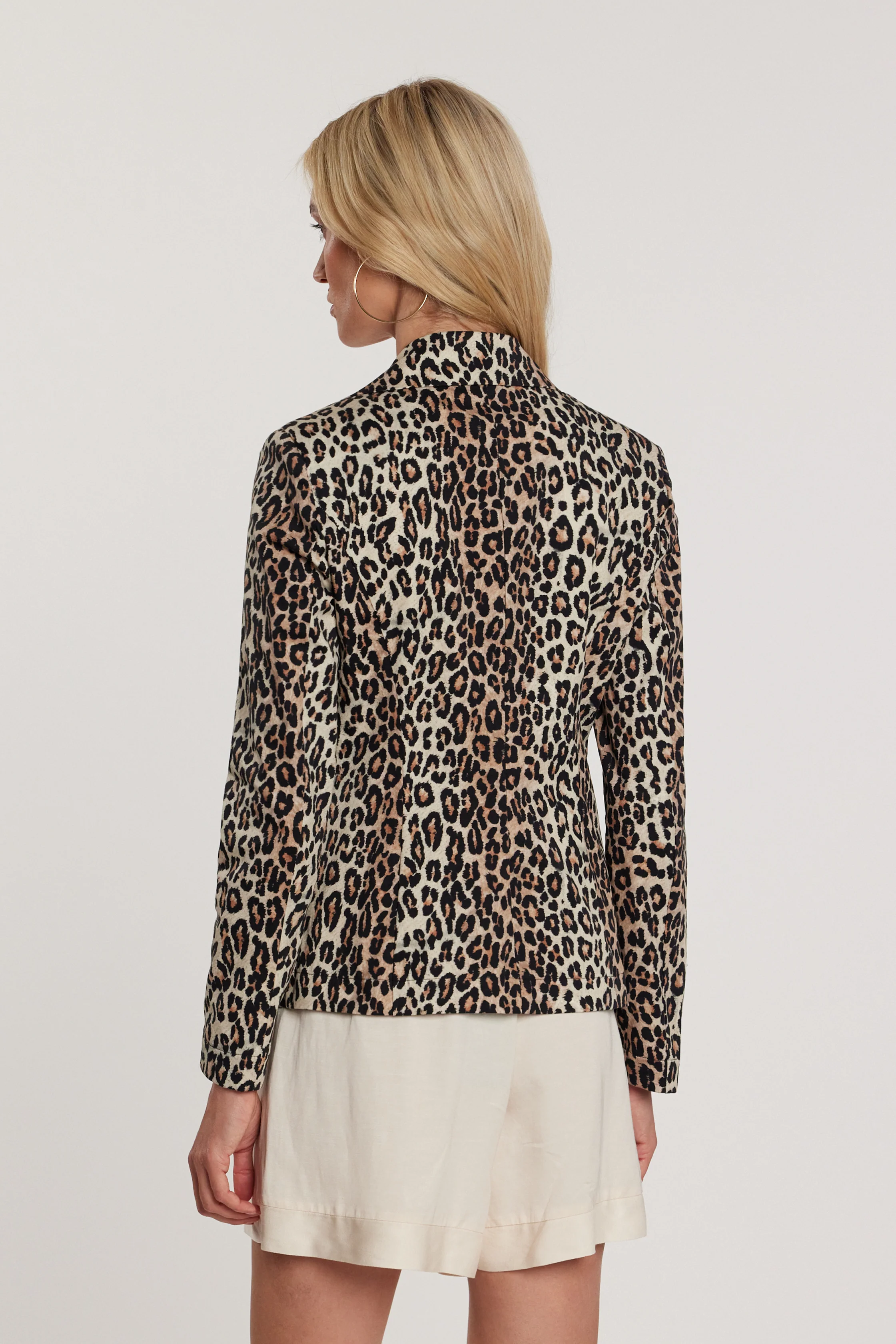 Giacca PIERRE maniche lunghe due bottoni sfoderata con patte fantasia animalier - Image 3