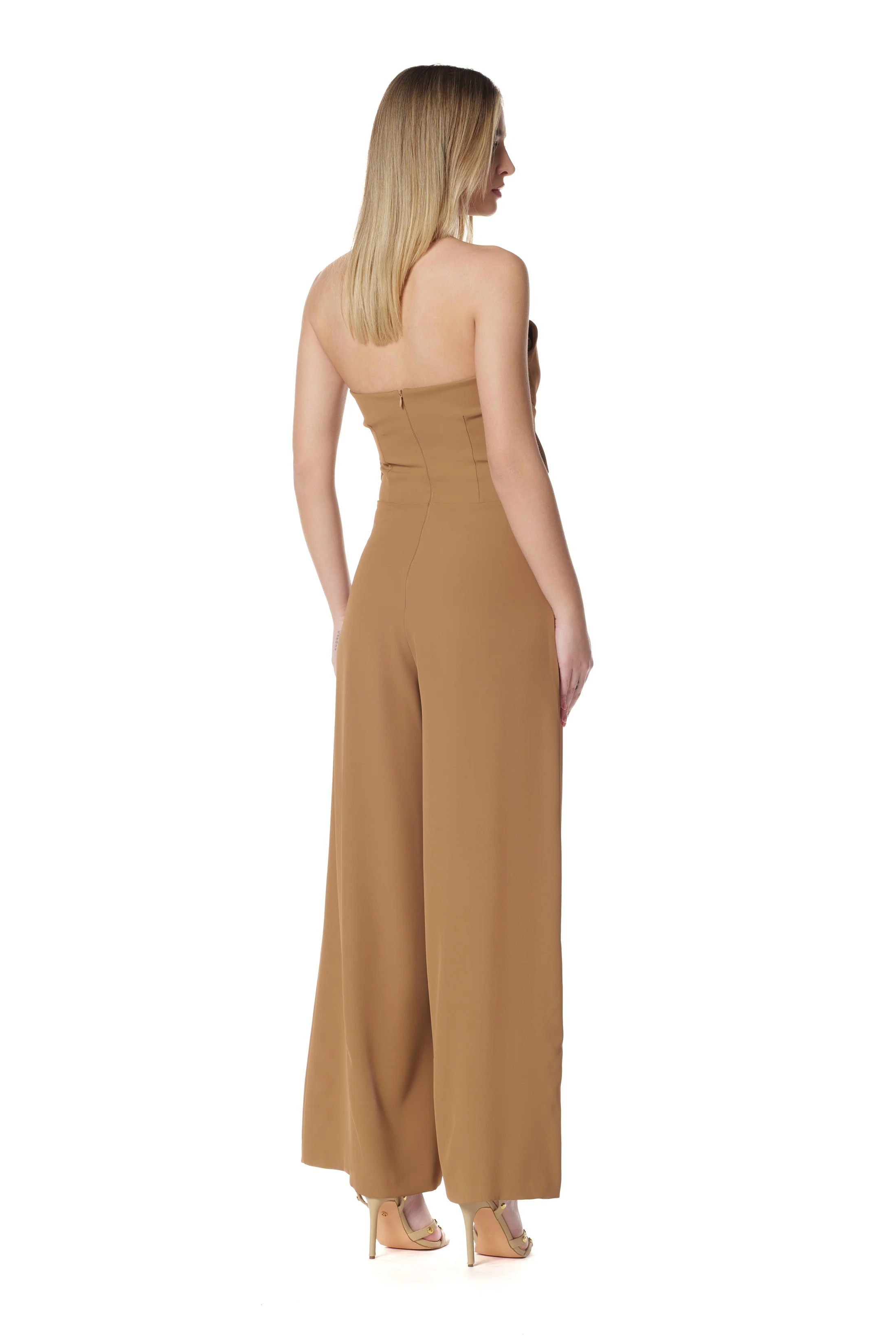 Jumpsuit TANGERINE fascia con pieghe più cintura fibbia kadi' crepe - Image 3