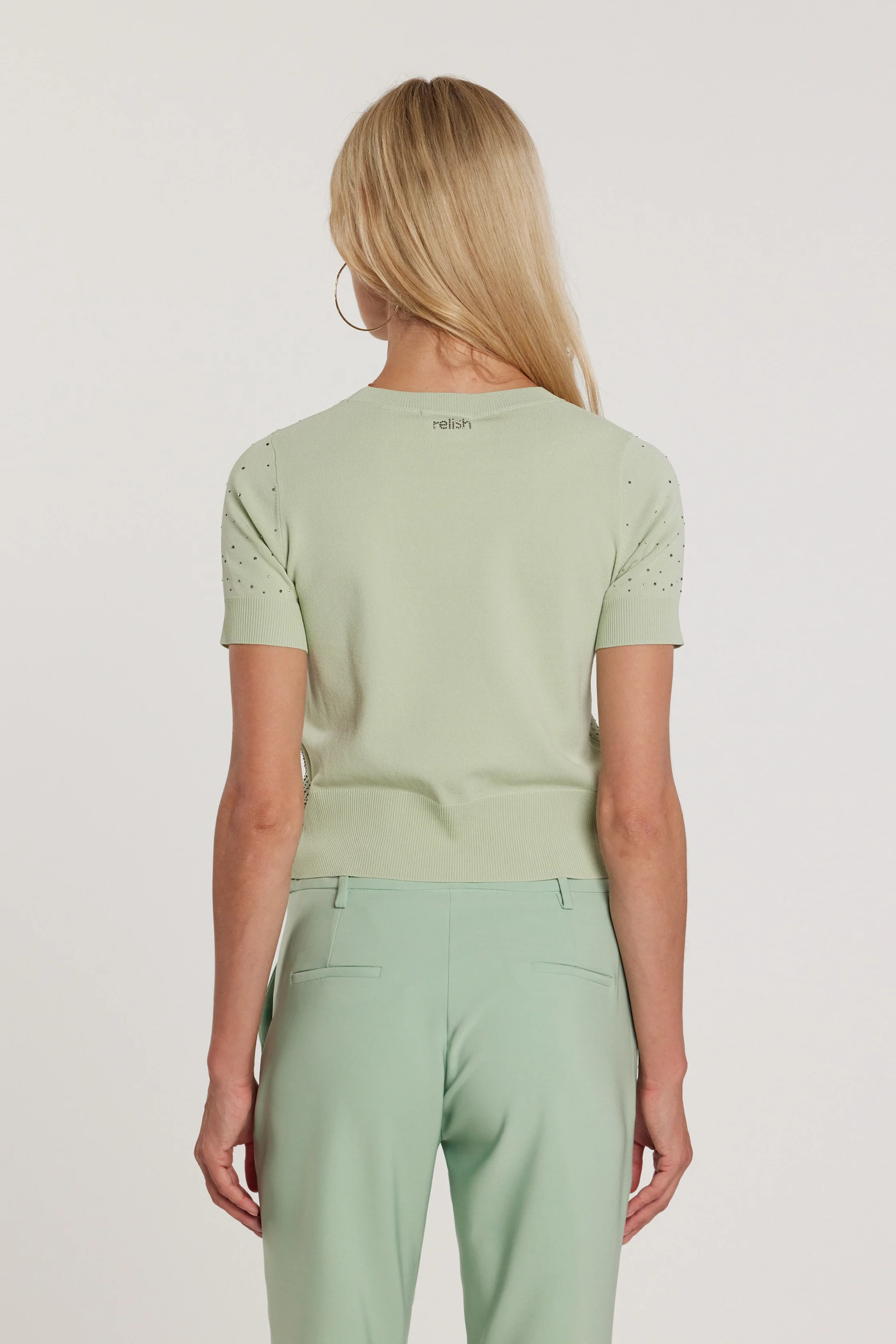 Maglia BLUNT maniche corte girocollo con applicazioni strass - Image 3