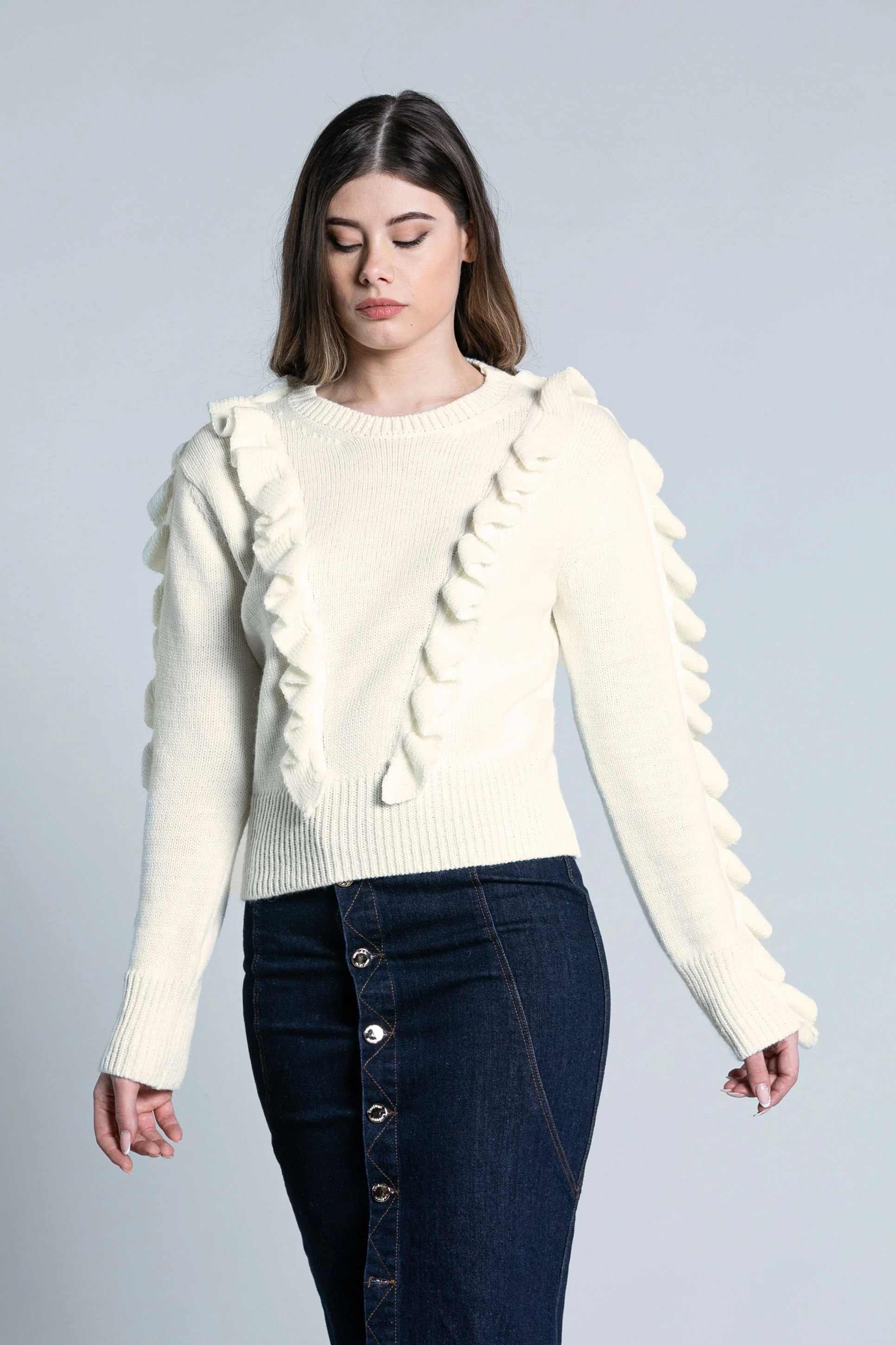 Maglia DINA manica lunga con rouches