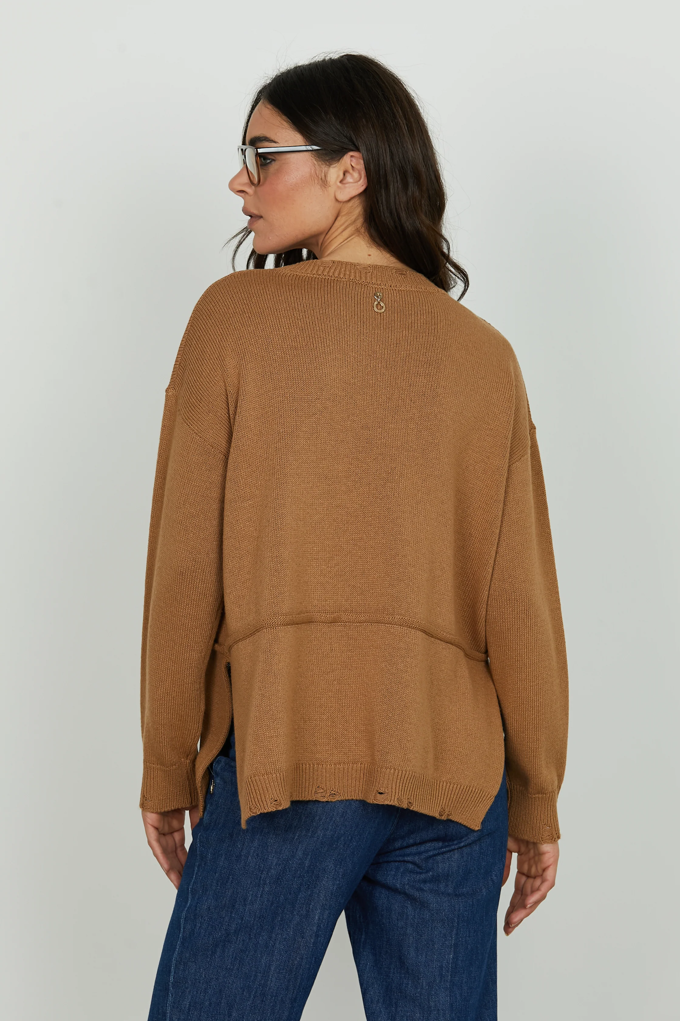 Maglia MAYAS manica lunga con strass più rotture - Image 3