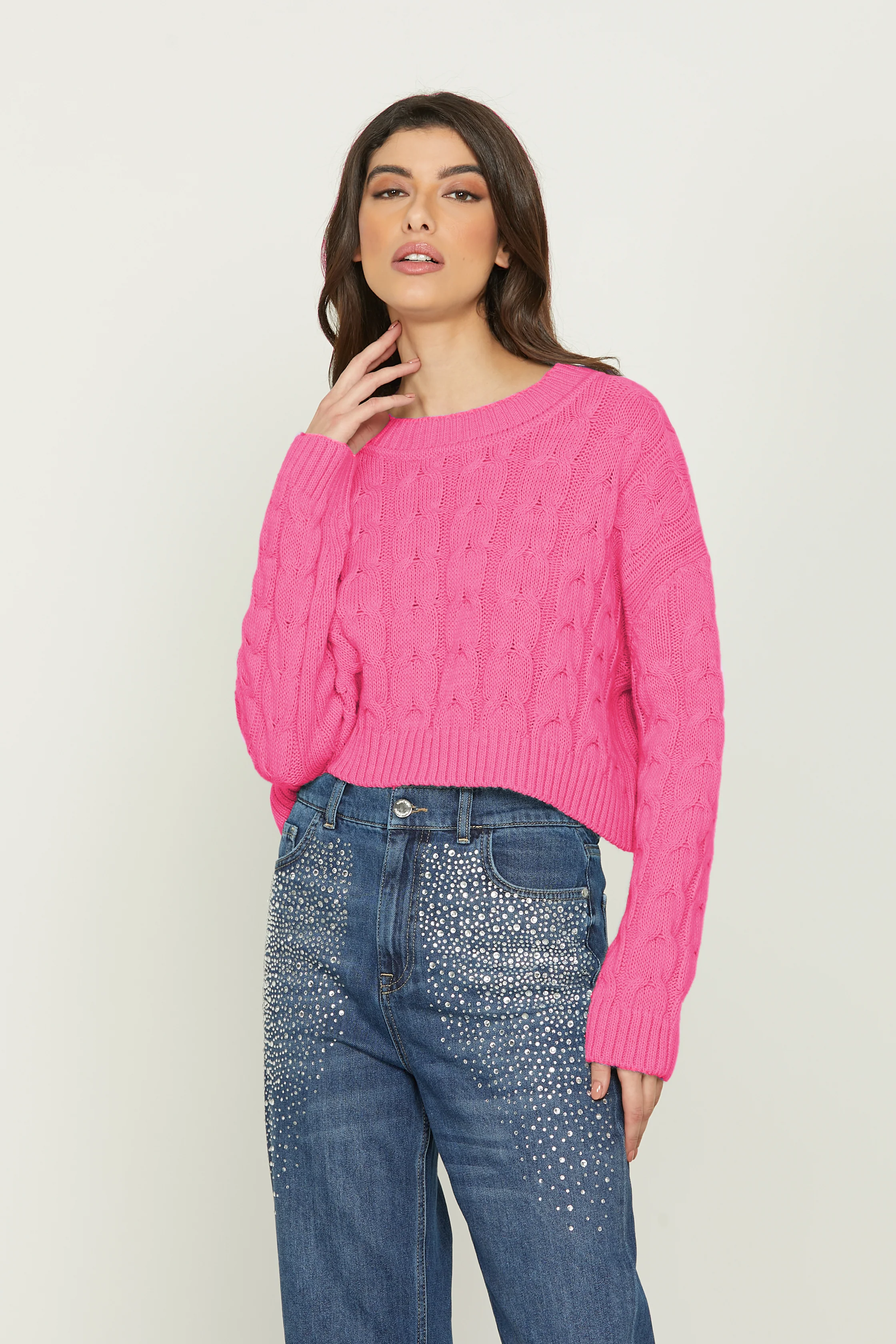 Maglia SPERANZA corta manica lunga lavorazione trecce - Image 7