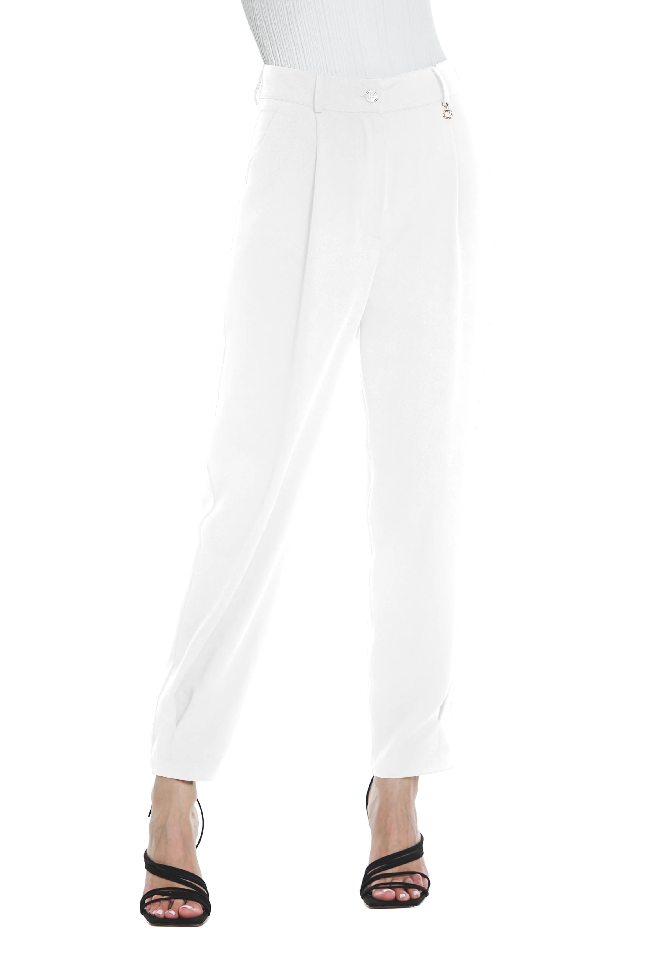 Pantalone AURORAS vita alta con cint.logo più tasche francesi più pinces più piega baciata fdo - Image 5