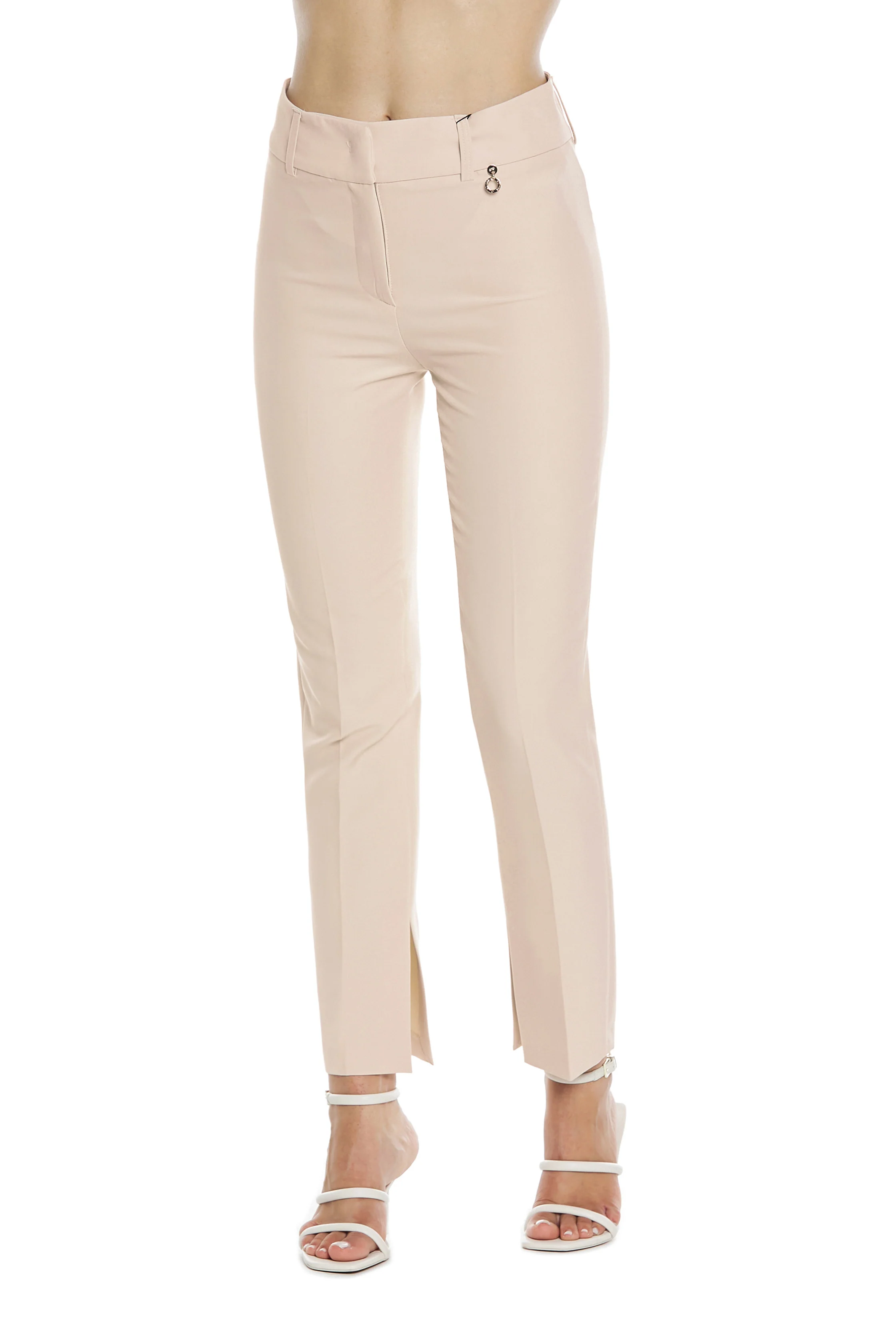 Pantalone CISARINA vita alta sigaretta con spacchi fondo - Image 2