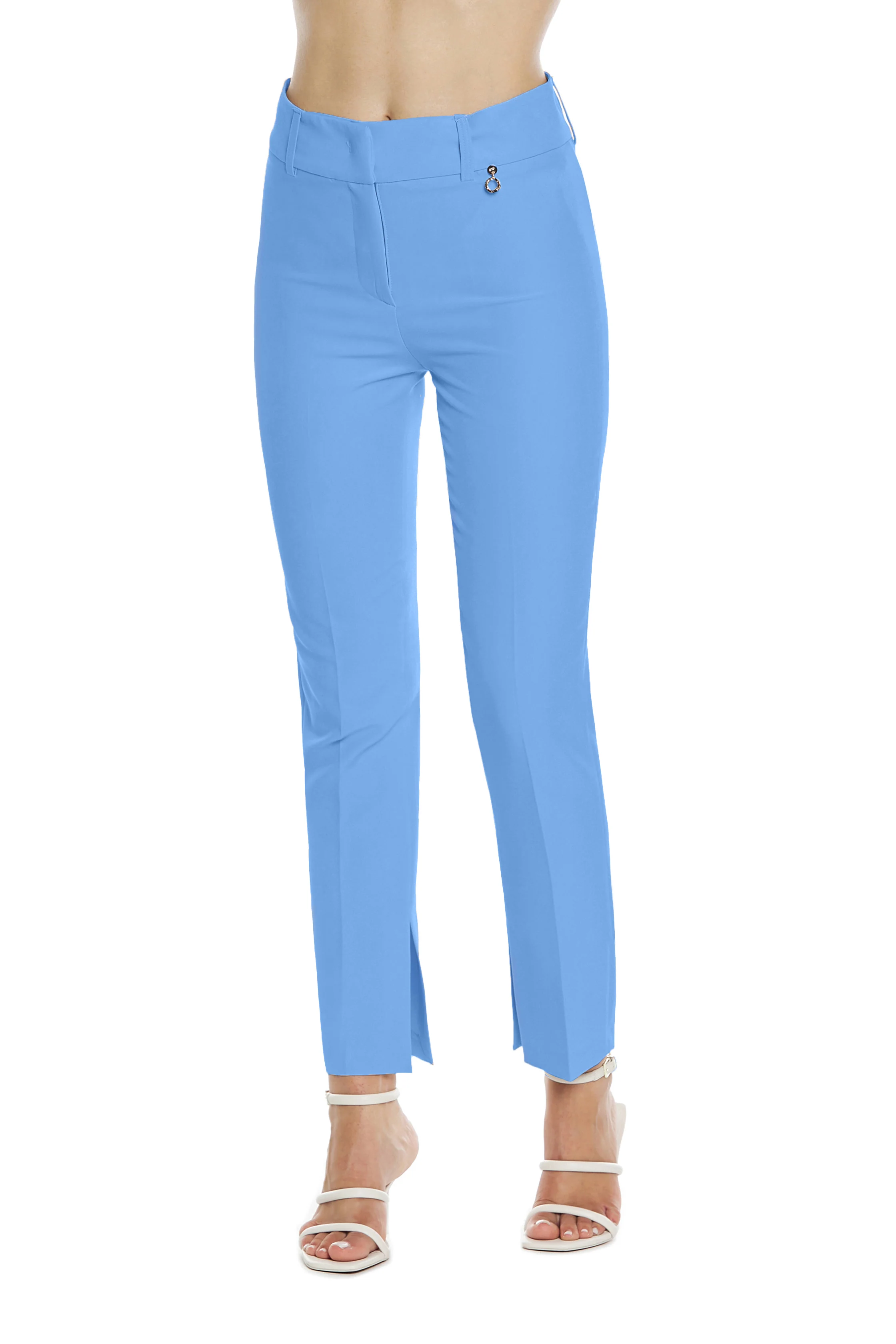 Pantalone CISARINA vita alta sigaretta con spacchi fondo - Image 5