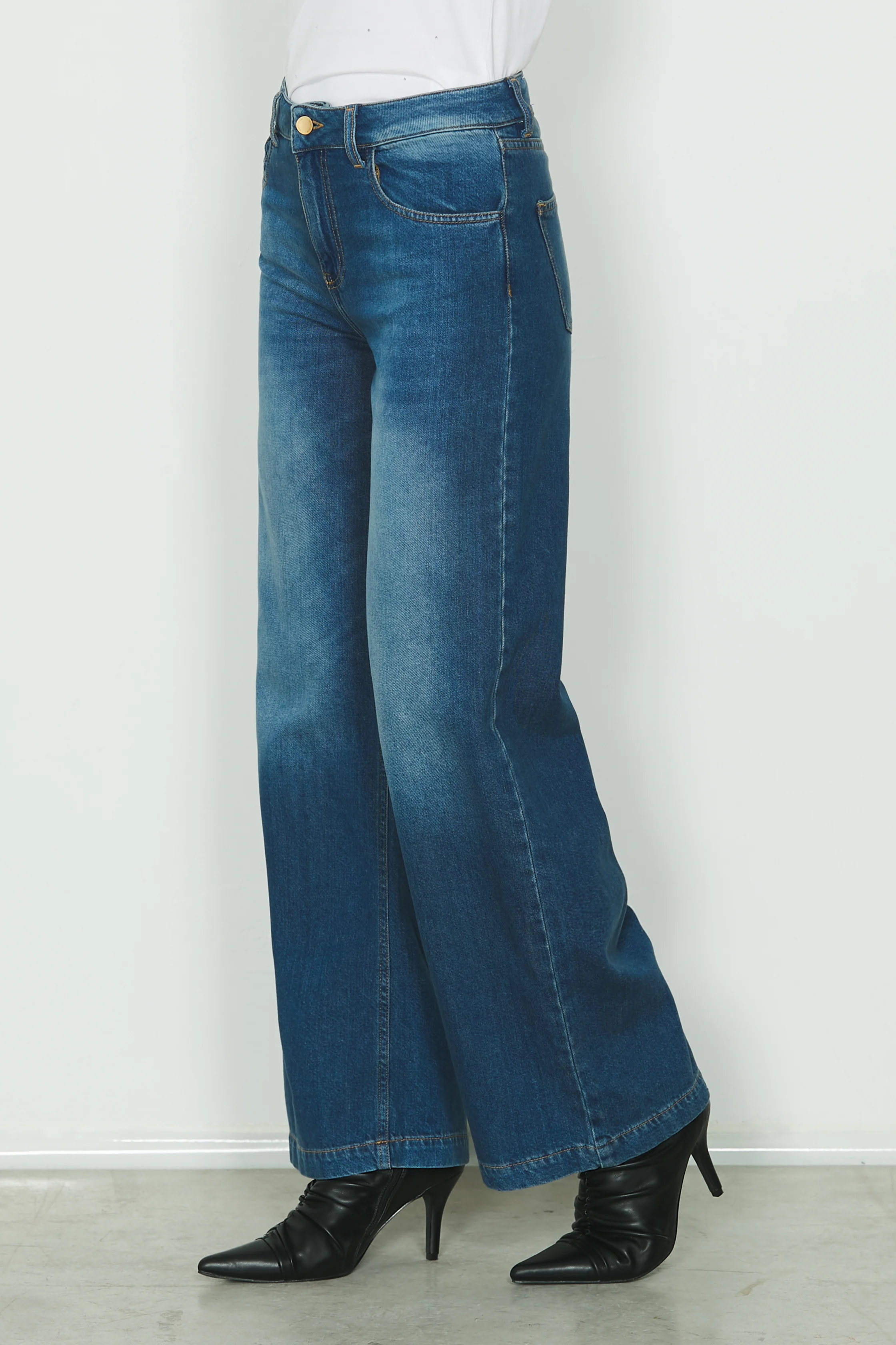 Jeans ELLELONG_23 vita media 5 ts straight fit in blue denim - Image 2