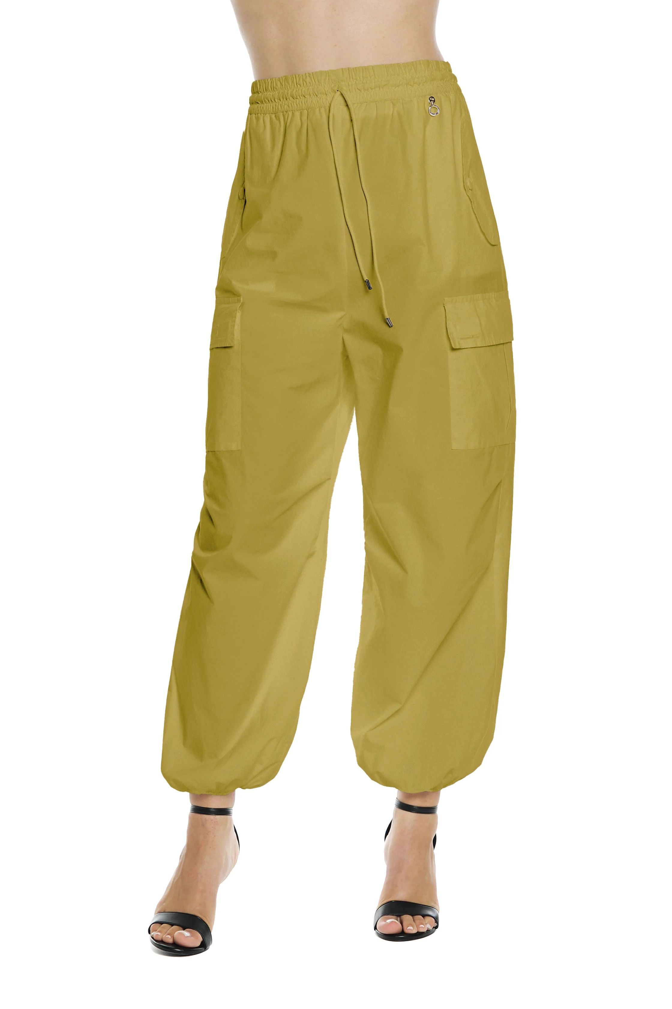 Panta EMIMORFITE vita alta con elastico più coulisse più tasconi con elasdtico fondo - Image 5