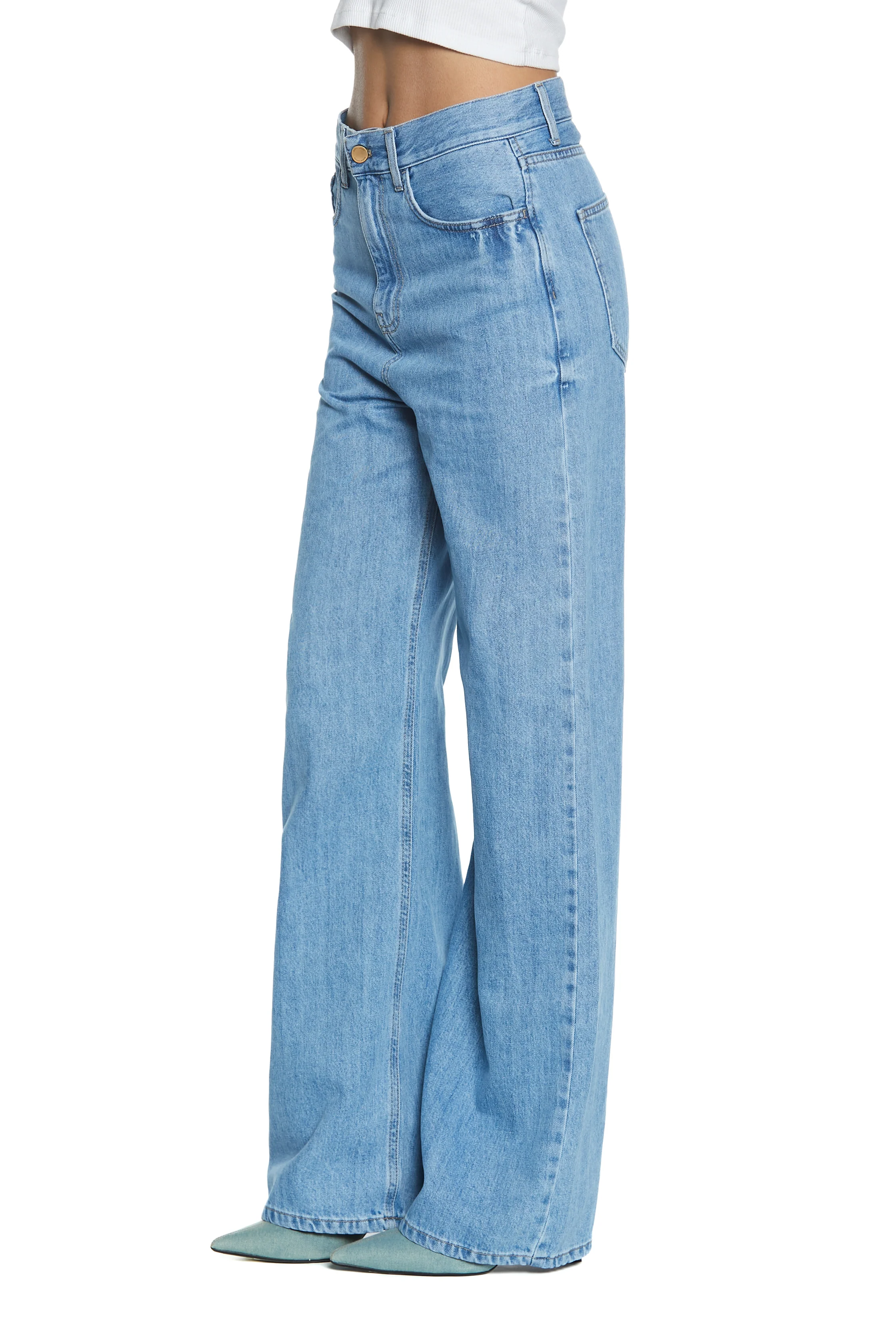 Panta GISELLE_2 vita media 5tasche loose fit denim blu - Image 3