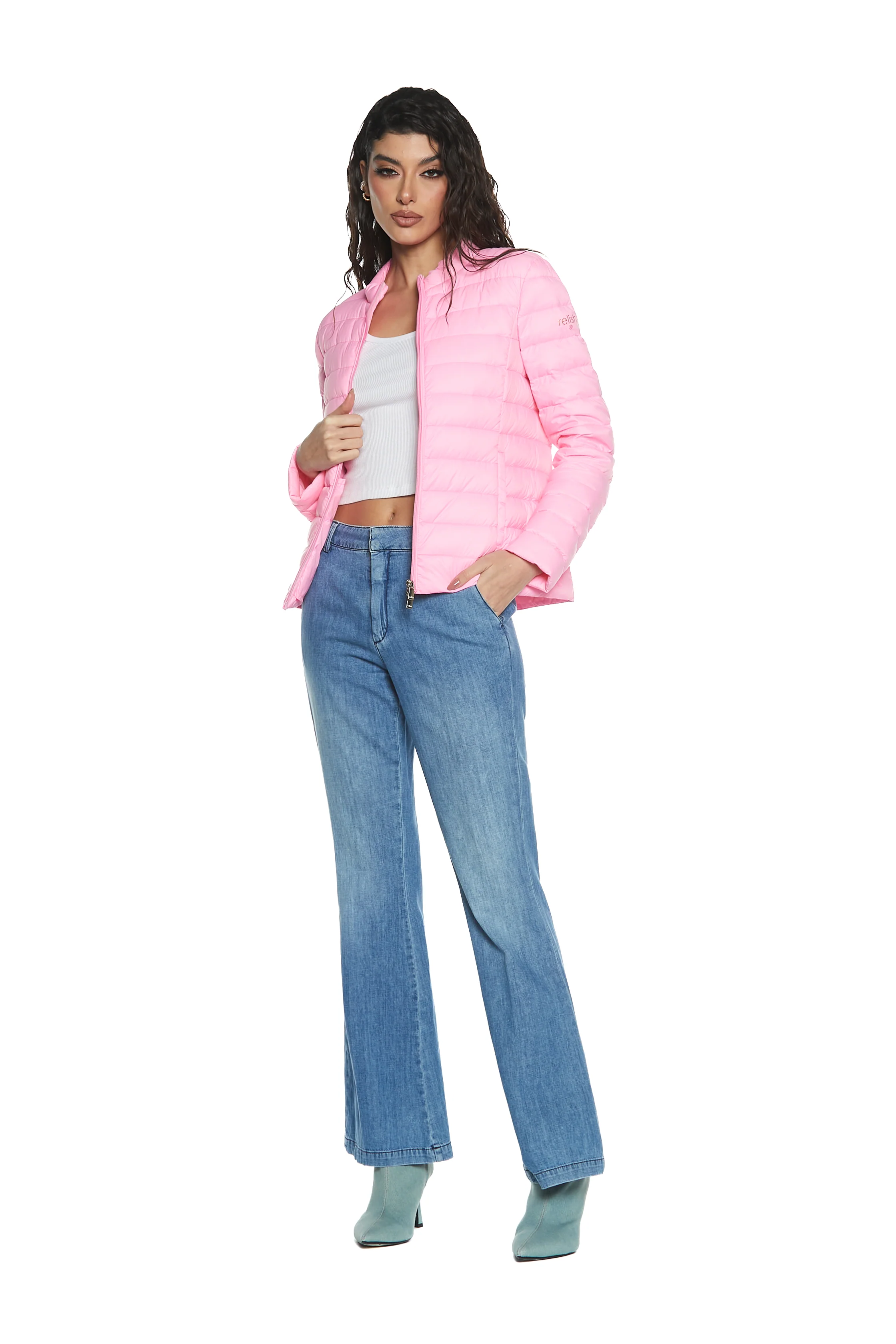 Panta KRISTEN_2 v.media chino flaire fit denim blu - Image 5