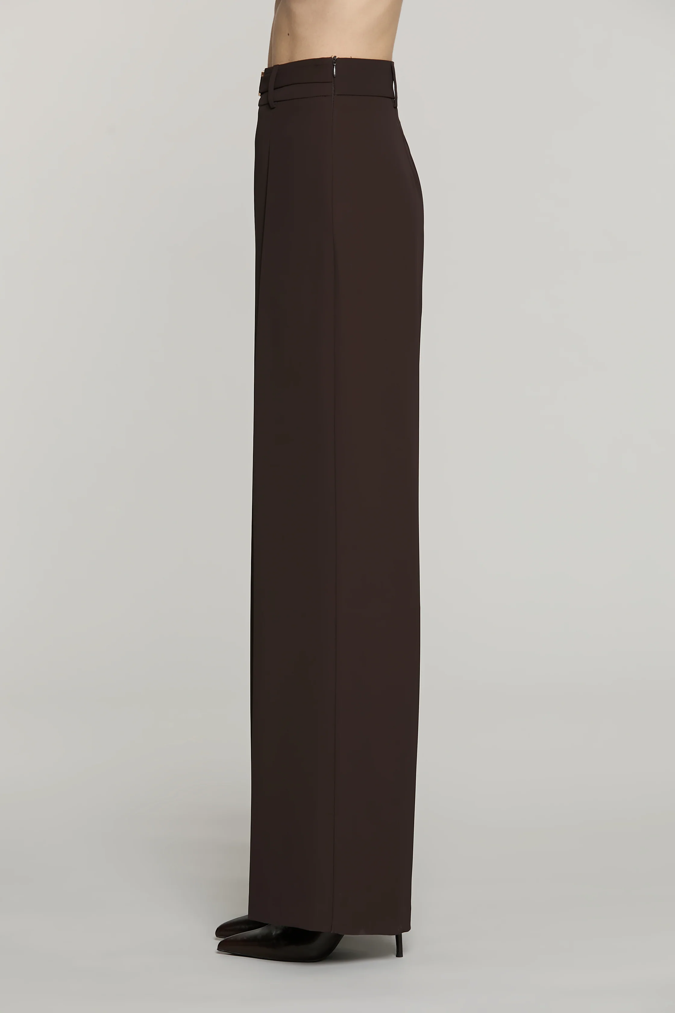 Panta ROJEM vita alta palazzo con cintura più passante logo più pieghe - Image 3