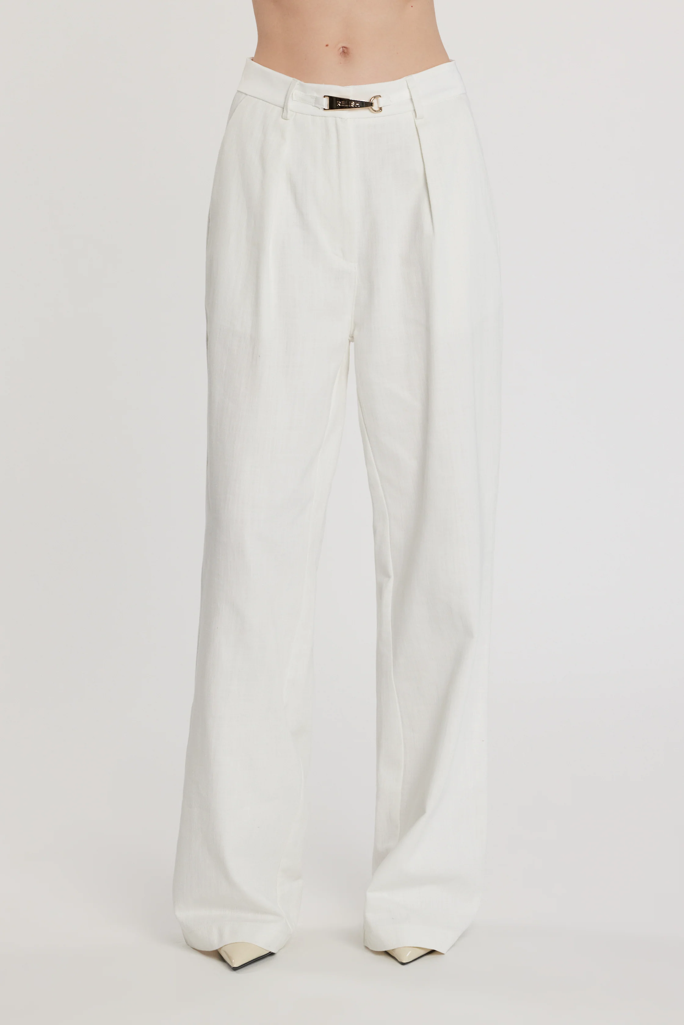 Pantalone ALAIN_S vita alta con tasche francesi più pinces più inserti raso - Image 2