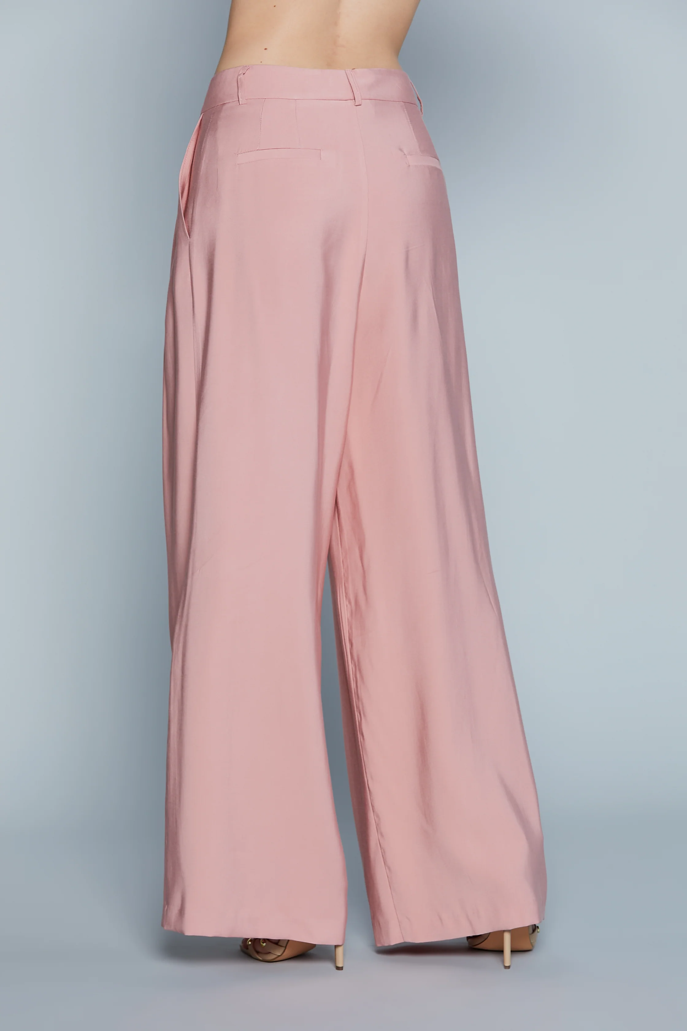 Pantalone ARABIA_C Vita Alta Palazzo Ampio con Pieghe più Tasche Francesi - Image 4