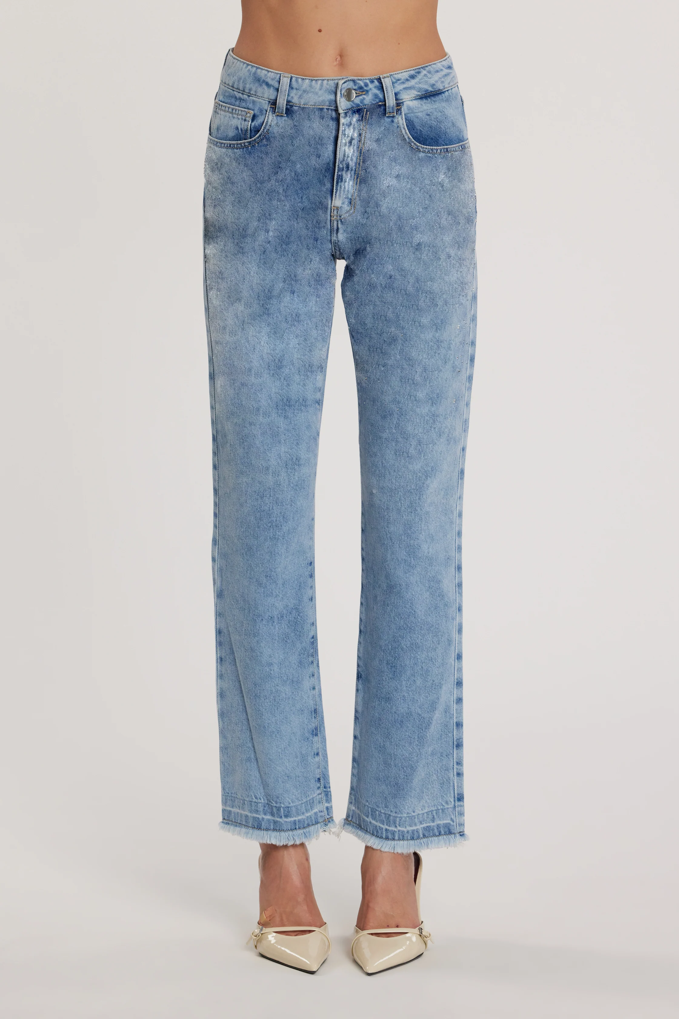 Pantalone CINDY_28_SNZ vita media cinque tasche cigarette fit denim blu