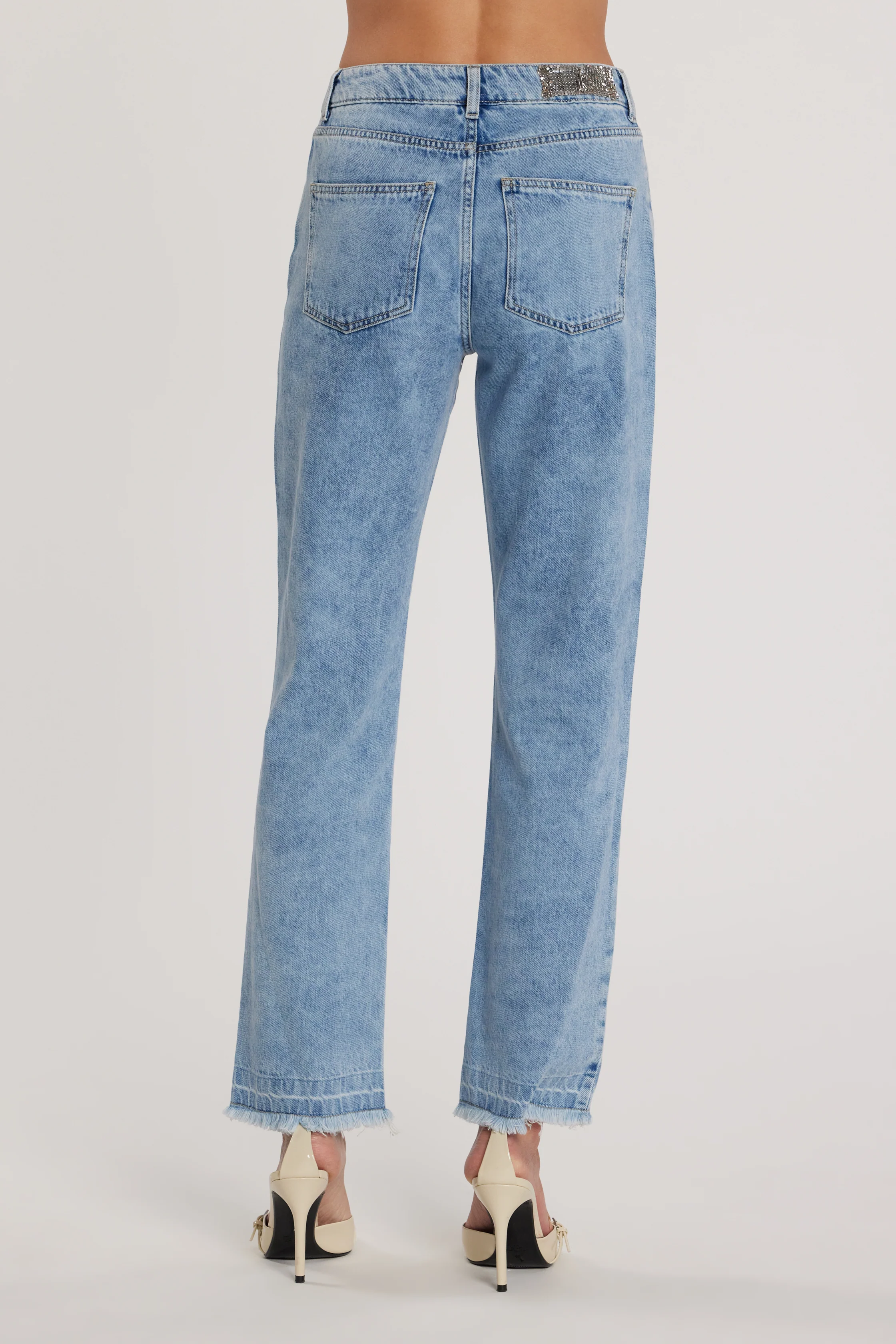 Pantalone CINDY_28_SNZ vita media cinque tasche cigarette fit denim blu - Image 3