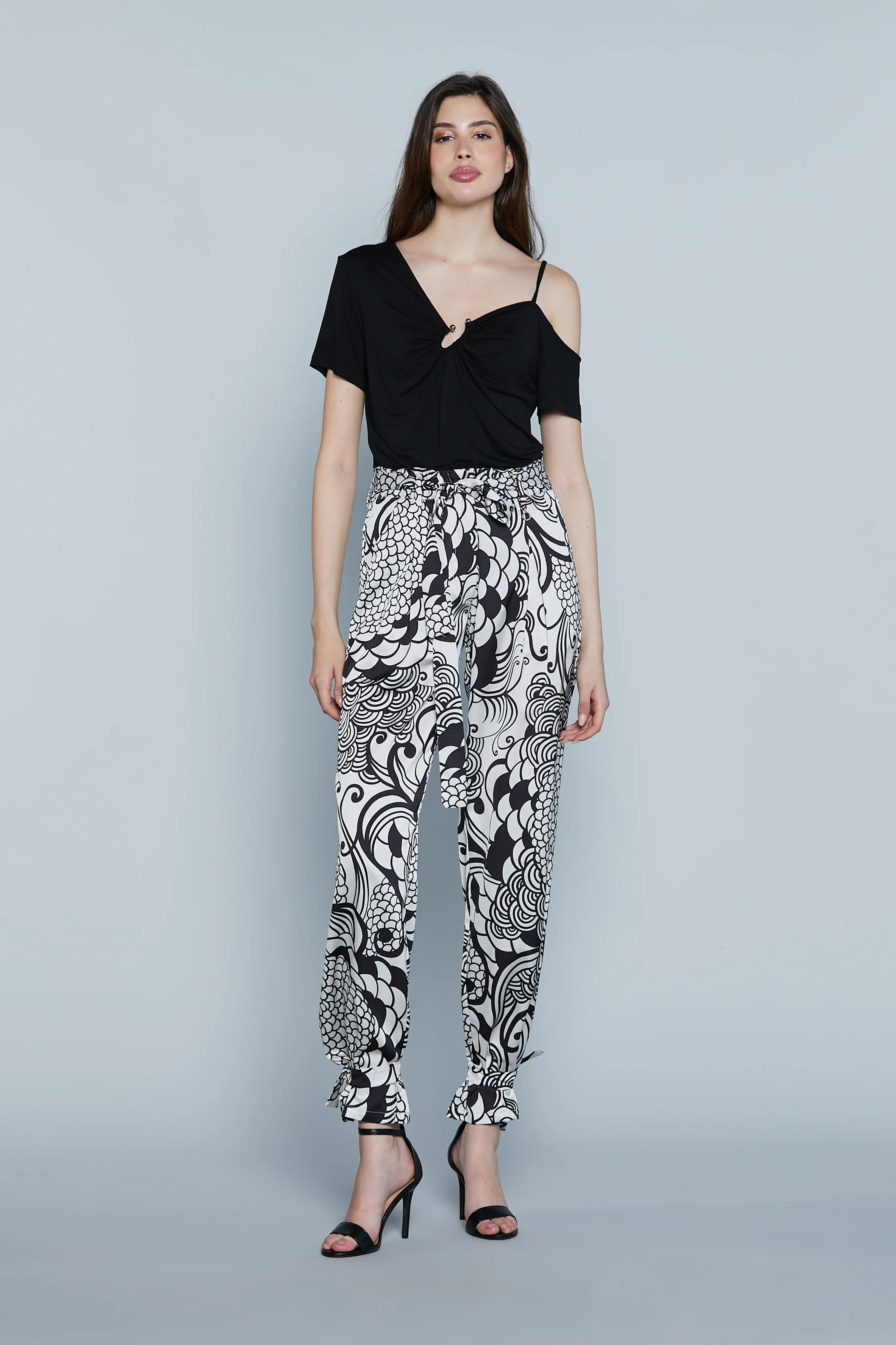 Pantalone COSAHO Vita Alta con Elastico più Cintura più Lacci Al Fondo Fant. Optical