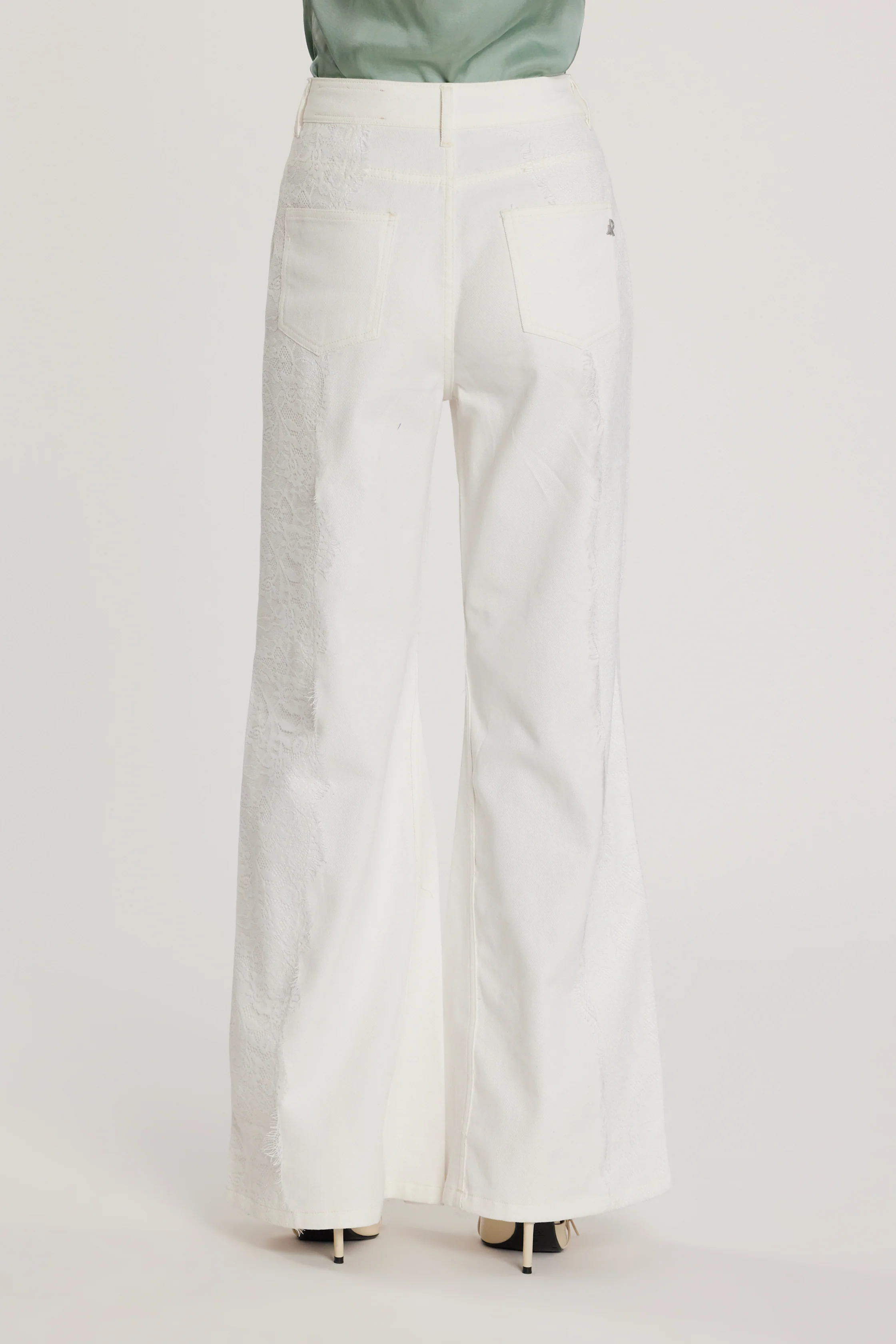 Pantalone DAKOTA_11 vita alta cinque tasche con inserti pizzo wild fit bull - Image 4