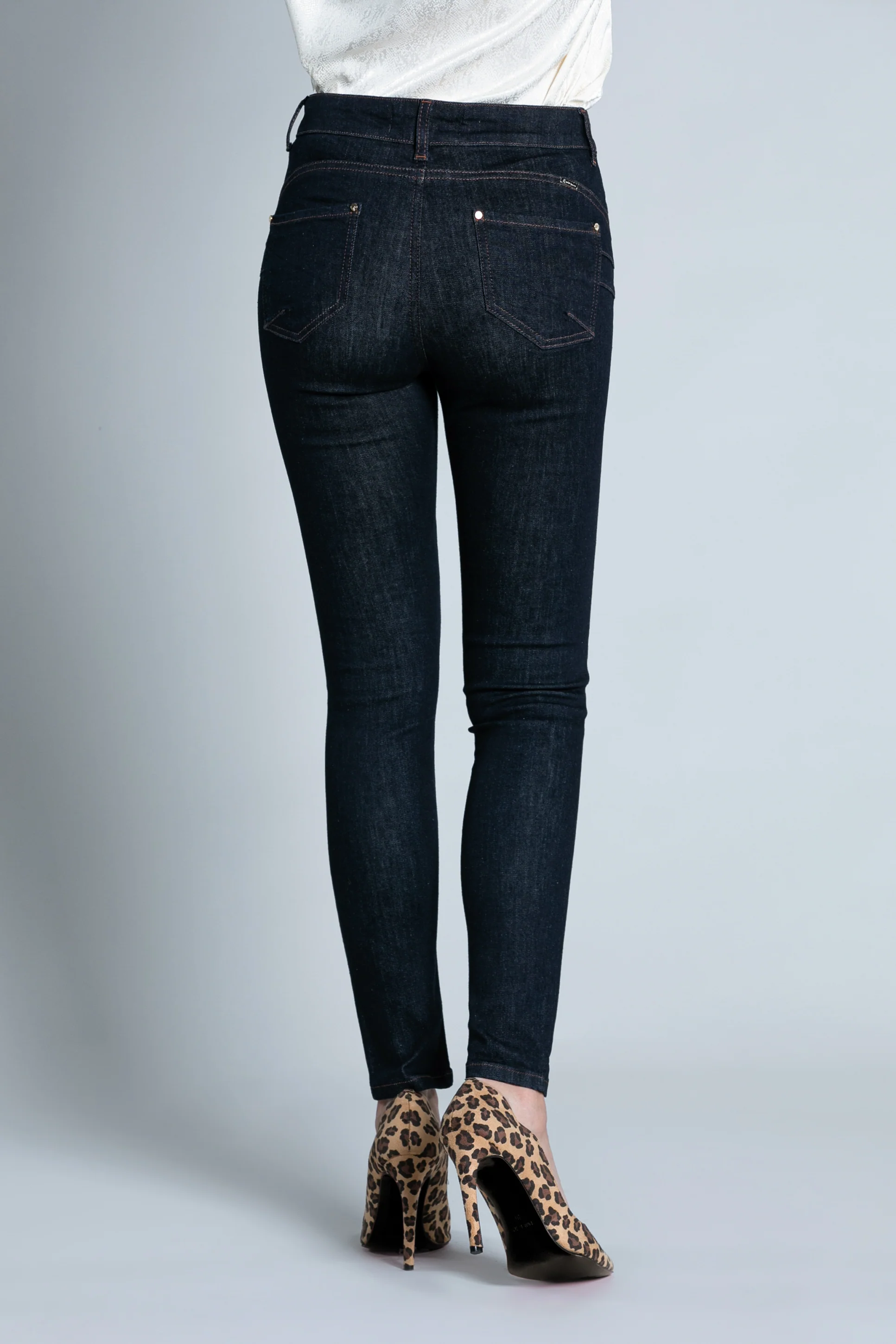 Jeans FLOORA push-up 5 tasche dark blue denim - Image 4