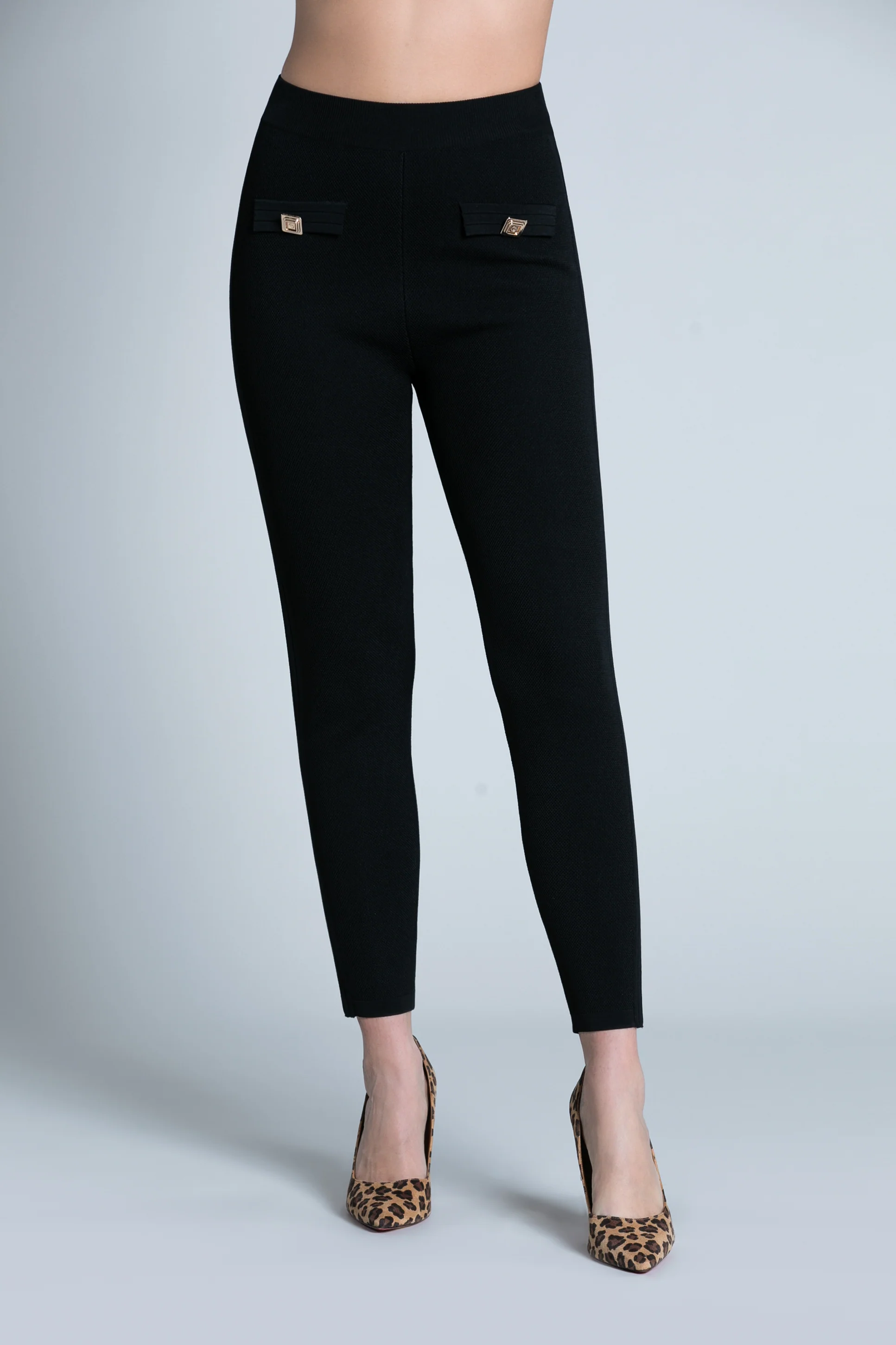 Pantalone FROLLO vita alta nido d'ape con bottoni