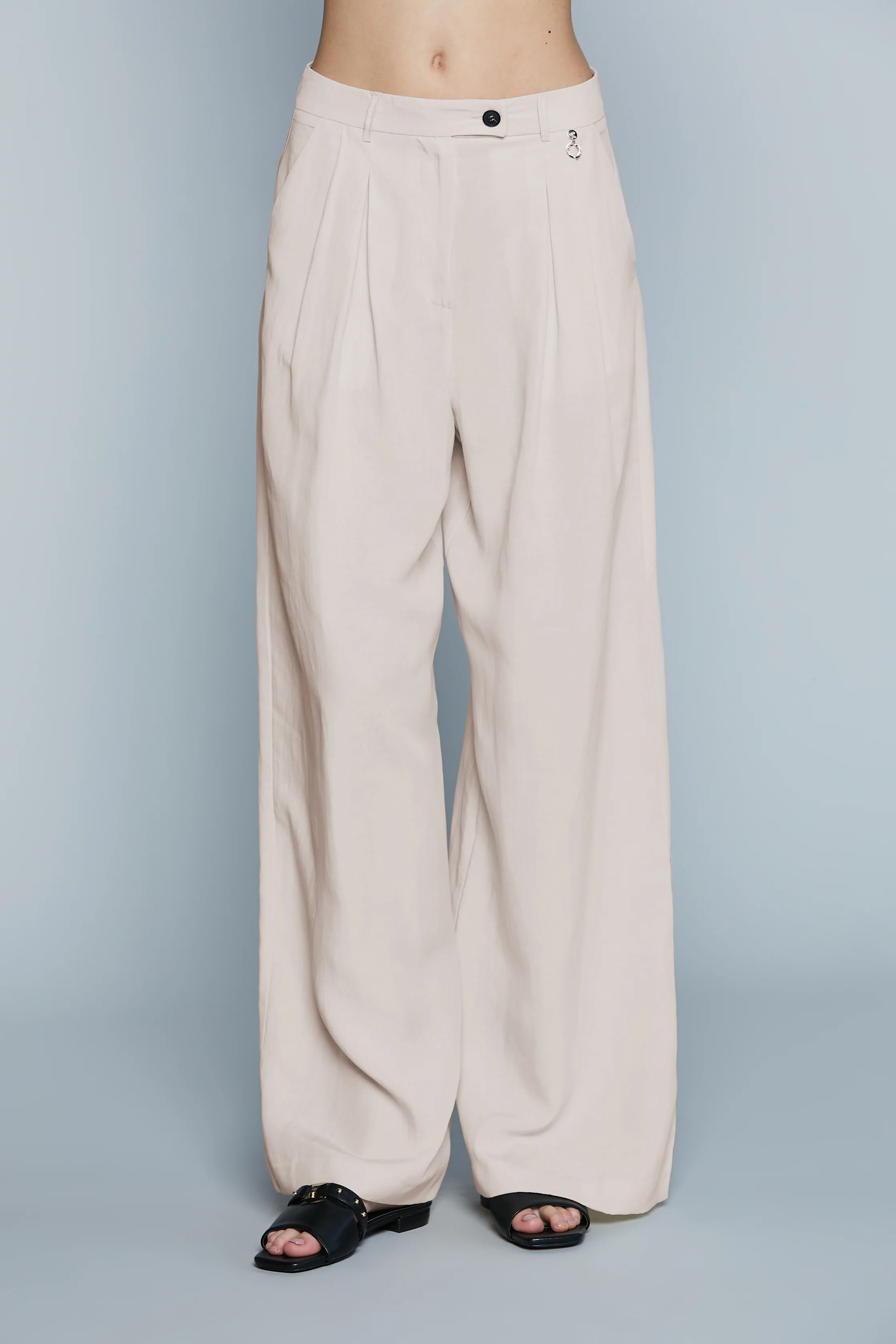 Pantalone KRIZIA_L Vita Alta Palazzo Ampio con Pinces più Ts Francesi - Image 5