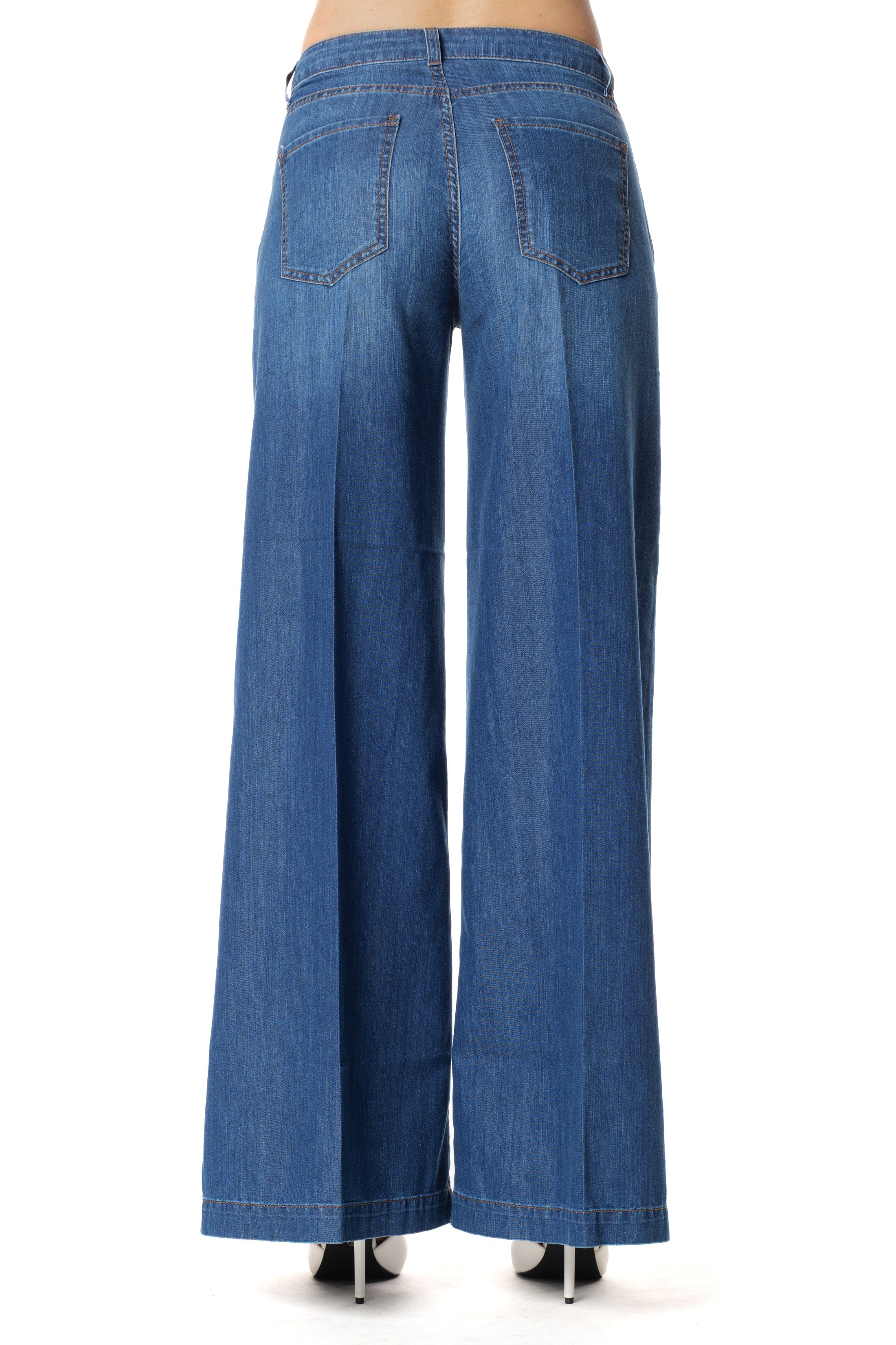 Jeans LINDA_21 Vita Media con Catena Logo 5 Ts Wild Fit Denim - Image 3