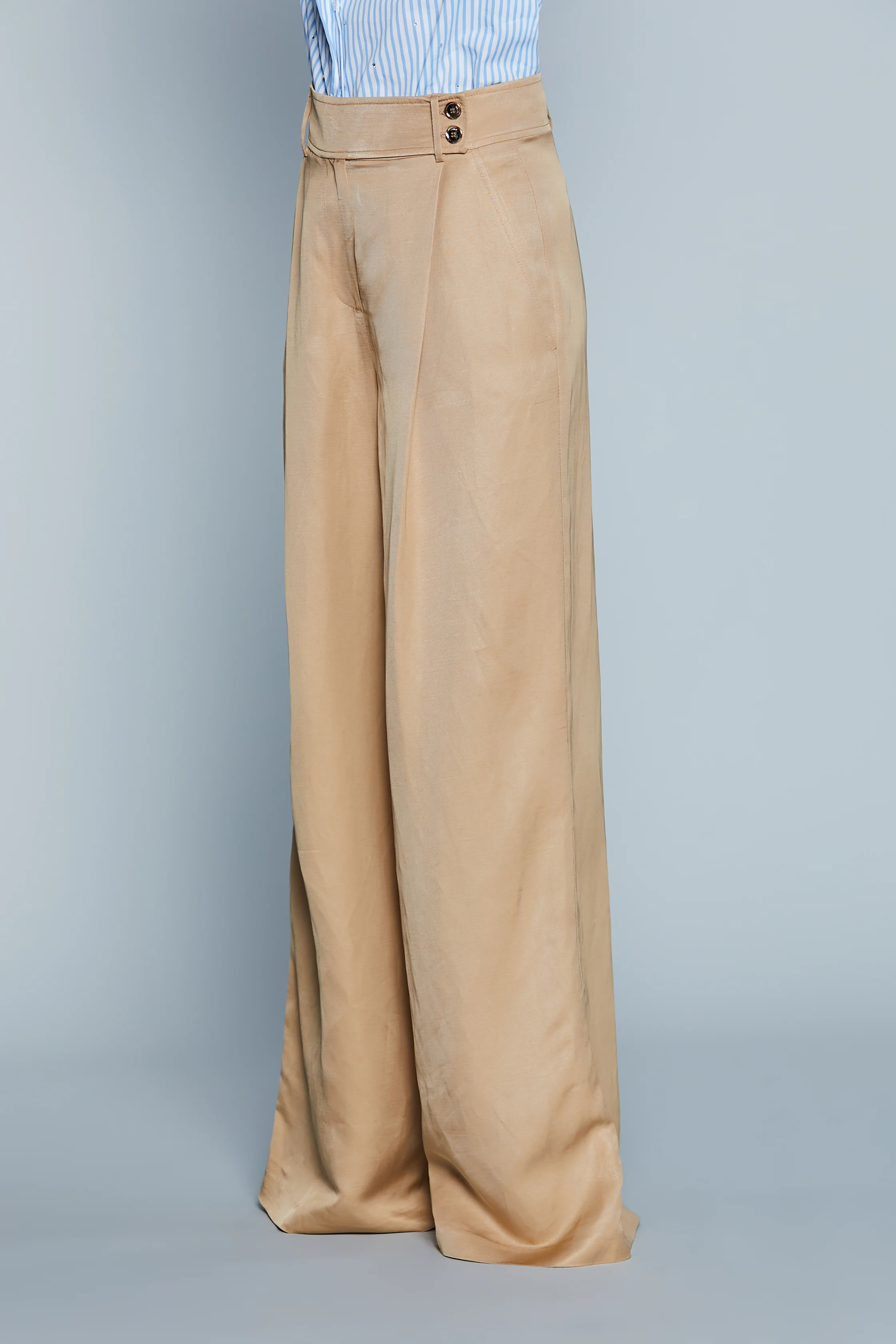 Pantalone PRAT Vita Alta Palazzo con Bustino Alto più Ts Francesi più Pinces - Image 2