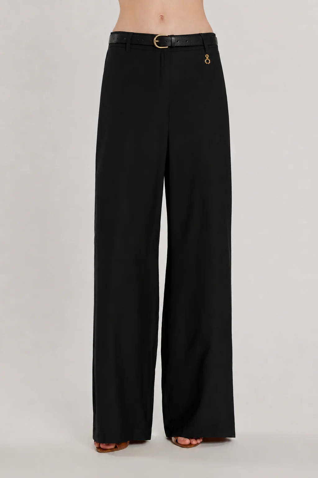 Pantalone PREZIOSA_P vita alta palazzo con cintura più tasche francesi più filetto - Image 7